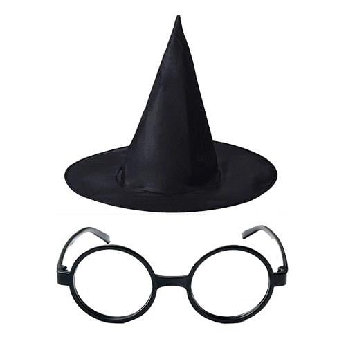 Mey İthalat® Harry Potter Büyücü Şapkası ve Harry Potter Büyücü Gözlüğü Siyah Renk