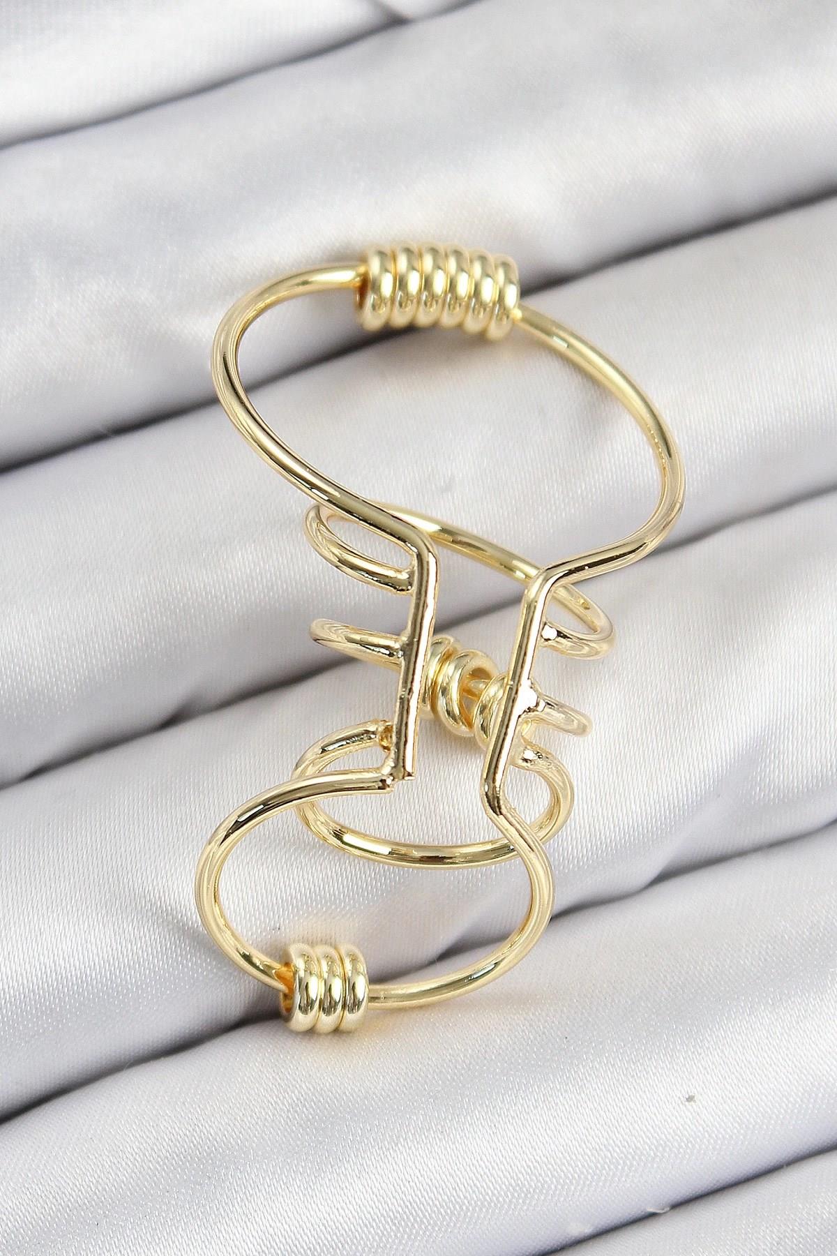 Mey İthalat® Pirinç Halkalı Model Gold Renk Kıkırdak Küpe