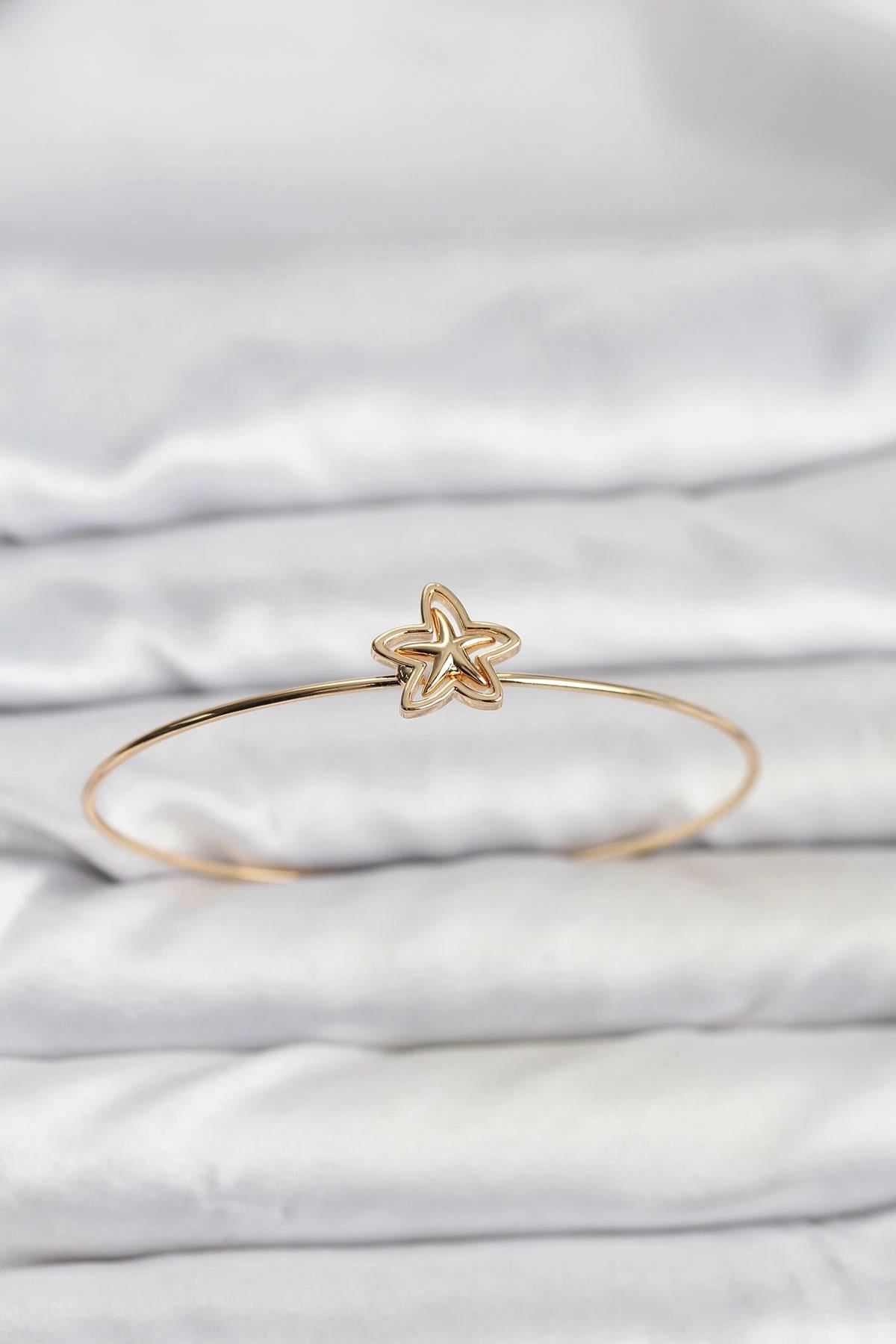 Mey İthalat® Yıldız Model Gold Renk Bileklik