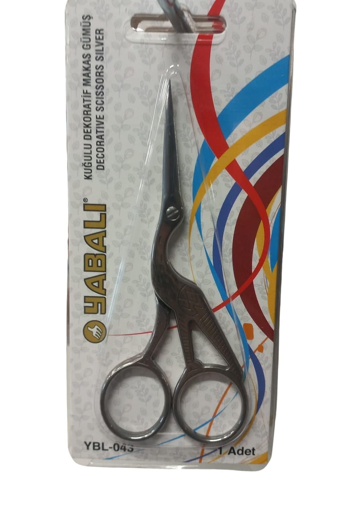 Nakış Makası Kuğulu Dekoratif Makas Gümüş Ybl-043 Model 13
