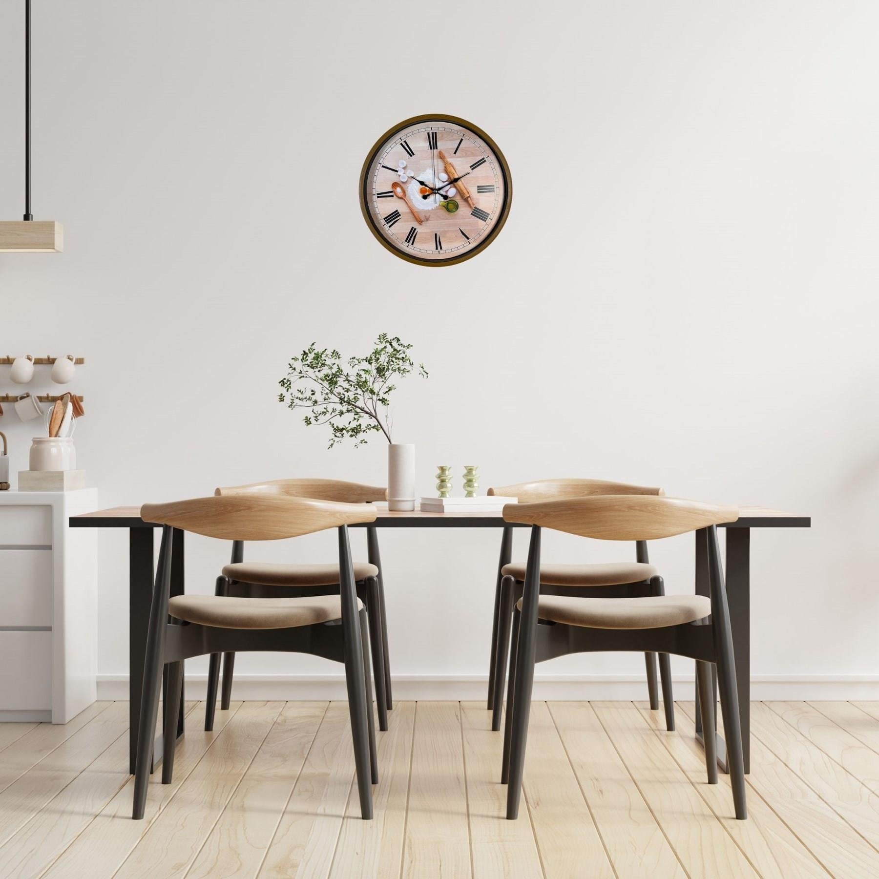 Rustic Bakery Kitchen Kahverengi 36 Cm Duvar Saati