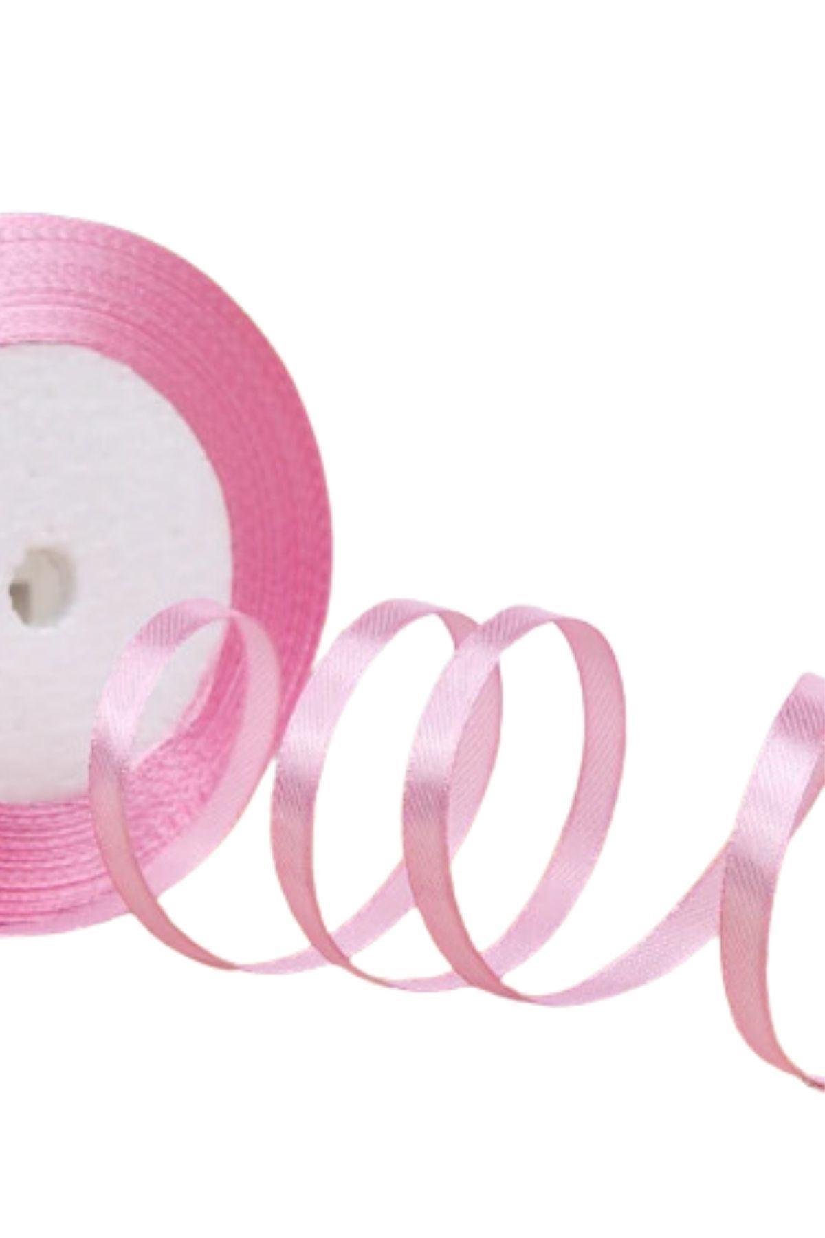 Saten Kurdele 3 Cm 10 Metre Toz Pembe