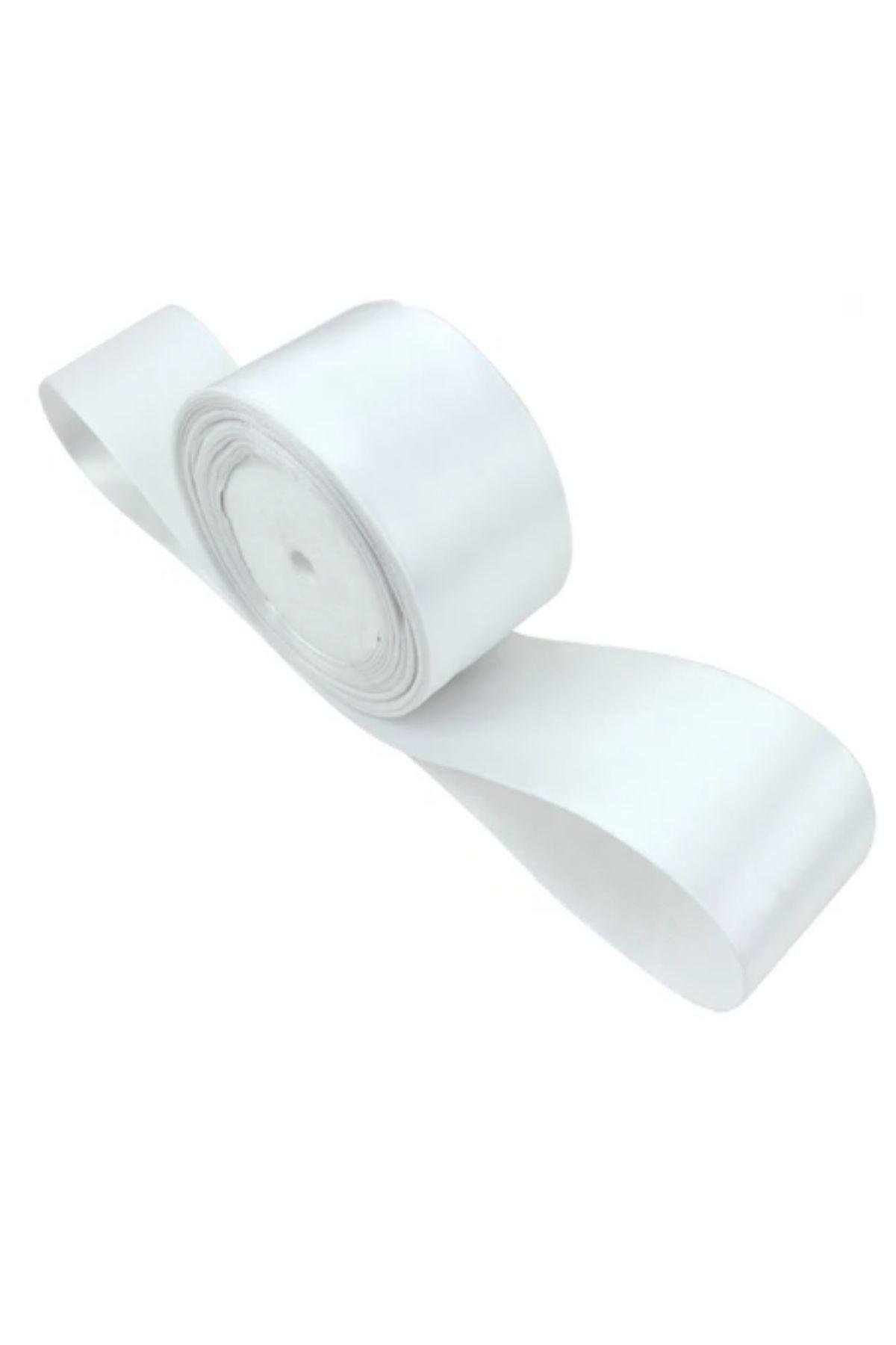 Saten Kurdele 6 Cm Beyaz 10 Metre
