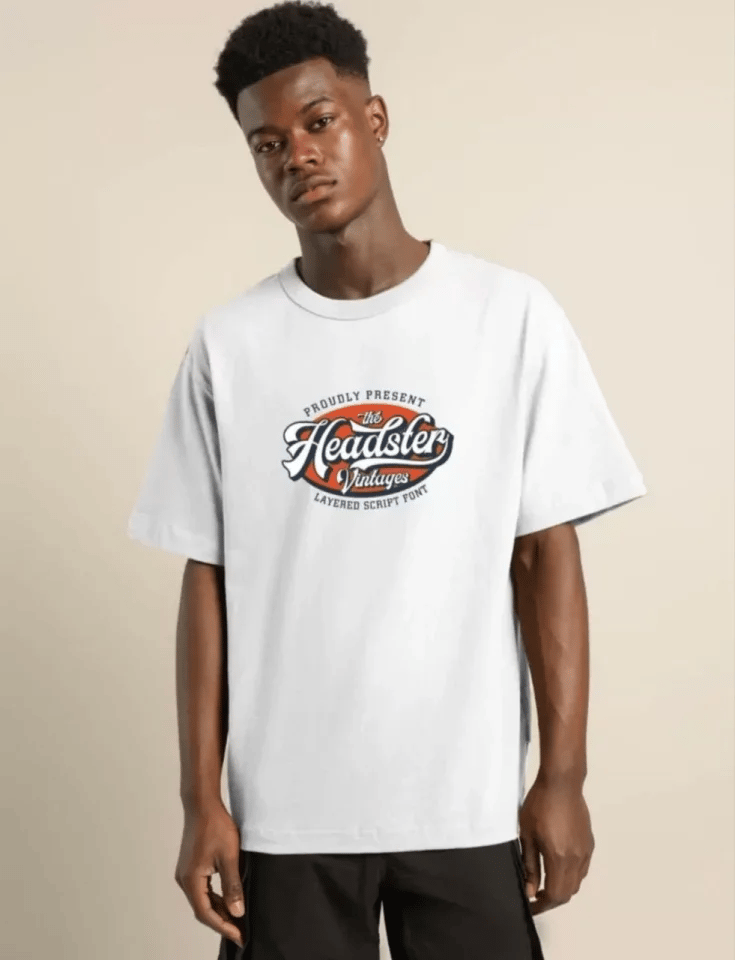 Unisex Baskılı Oversize T-shirt - Beyaz