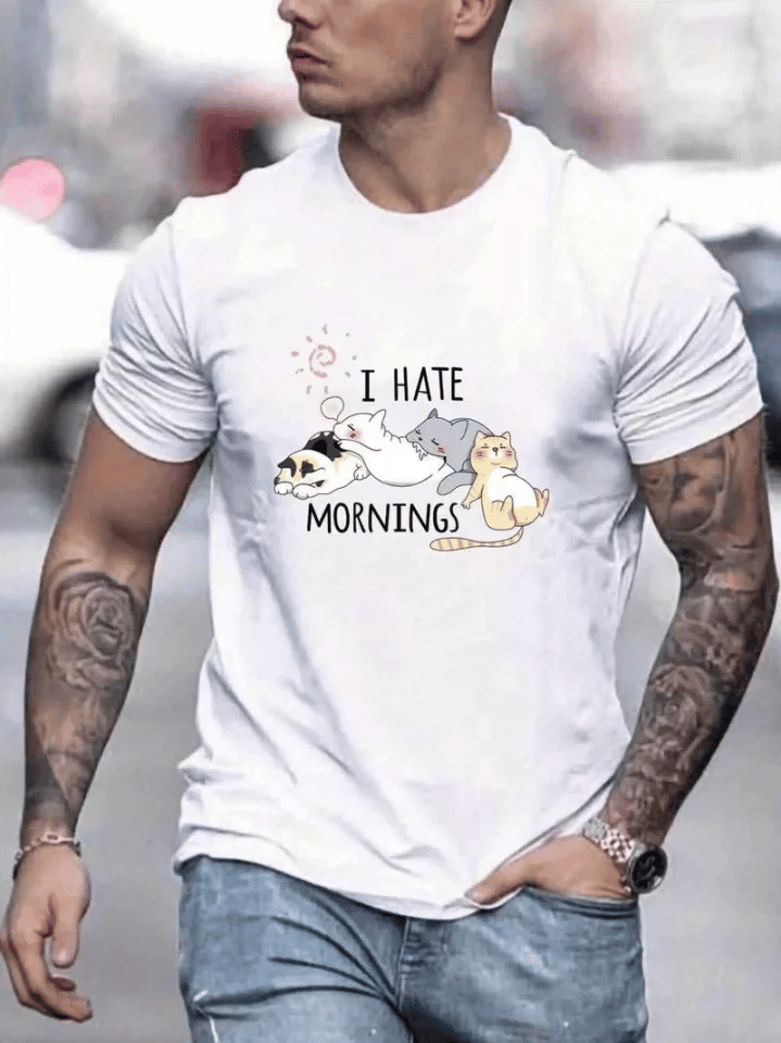 Unisex Baskılı Oversize T-shirt - Beyaz