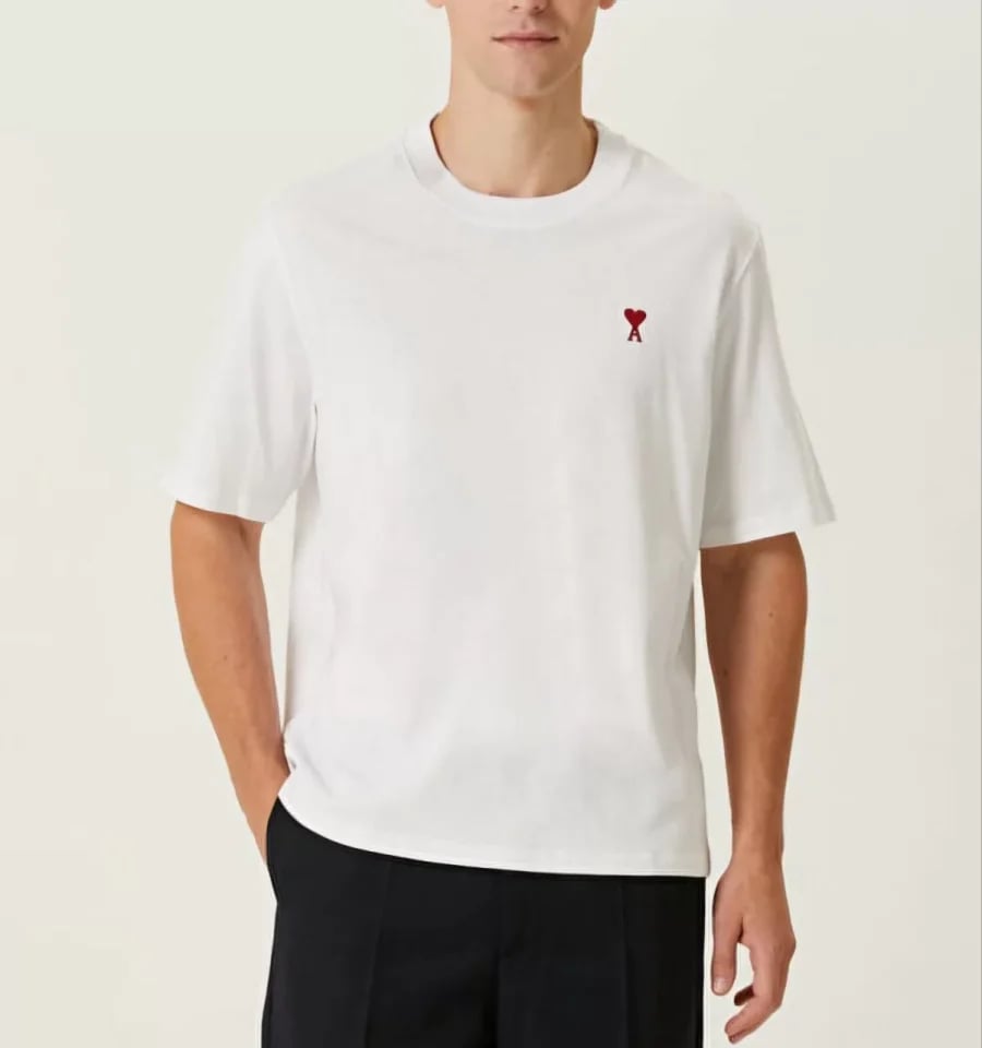 Unisex Bisiklet Yaka Baskılı Oversize T-shirt - Beyaz