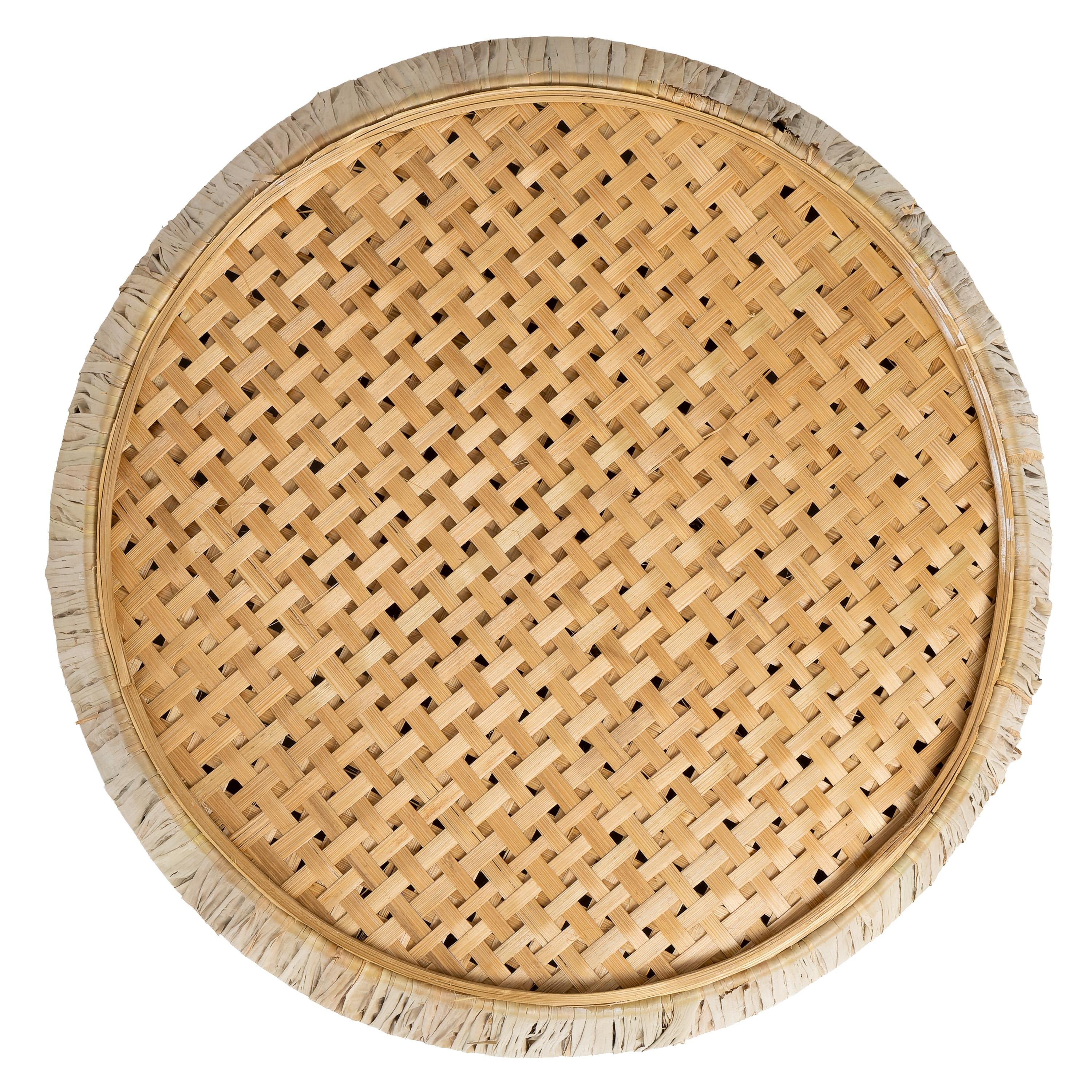 Aplik Rattan Natural Yuvarlak