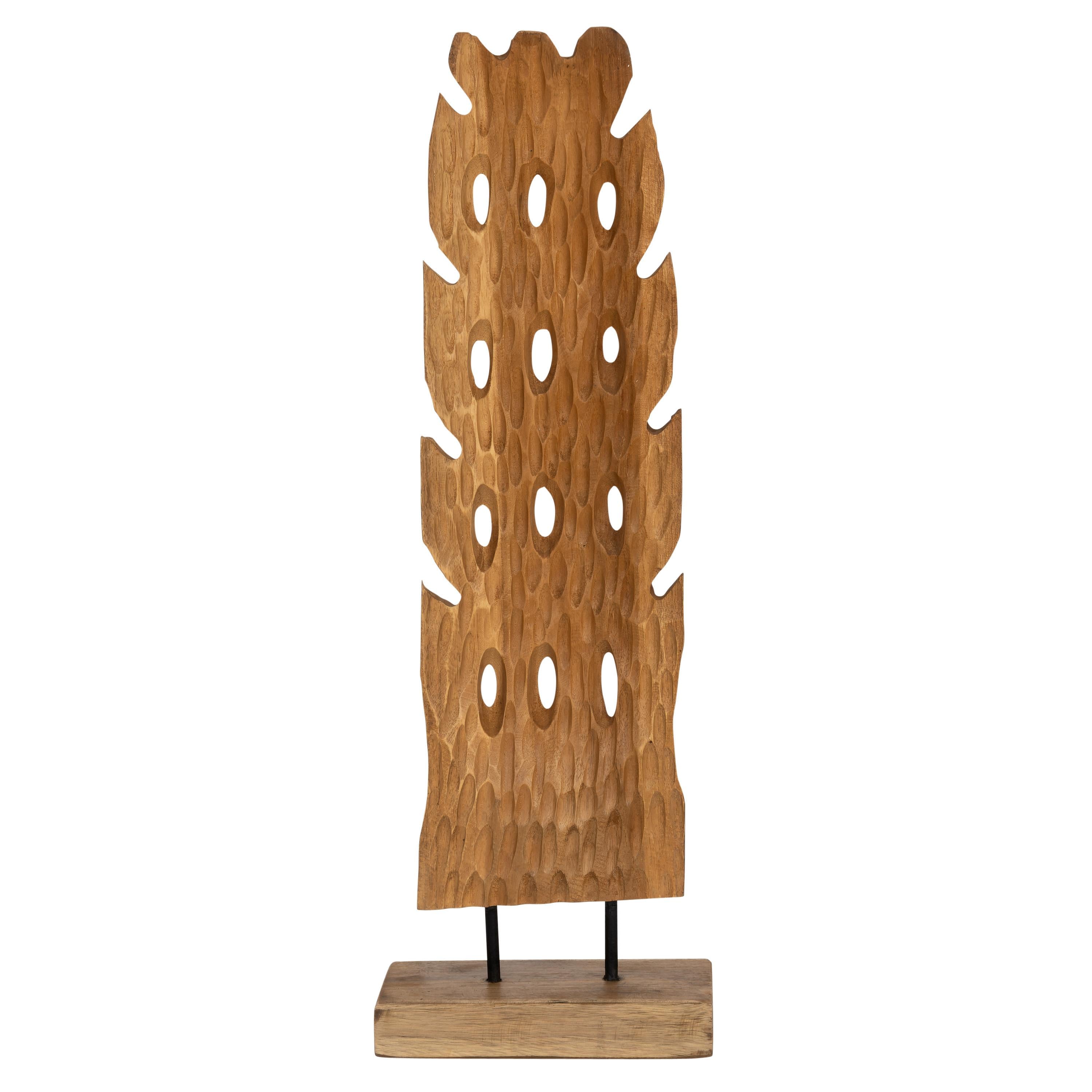 Ayaklı Dekoratif Aksesuar Teak Naturel 15 cm x 8 cm x 60 cm