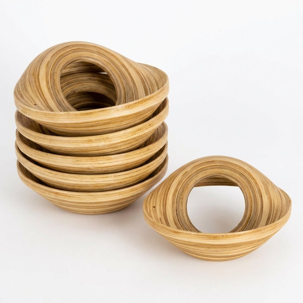 Bambu Peçete Halkası 10 cm  6 lı Set