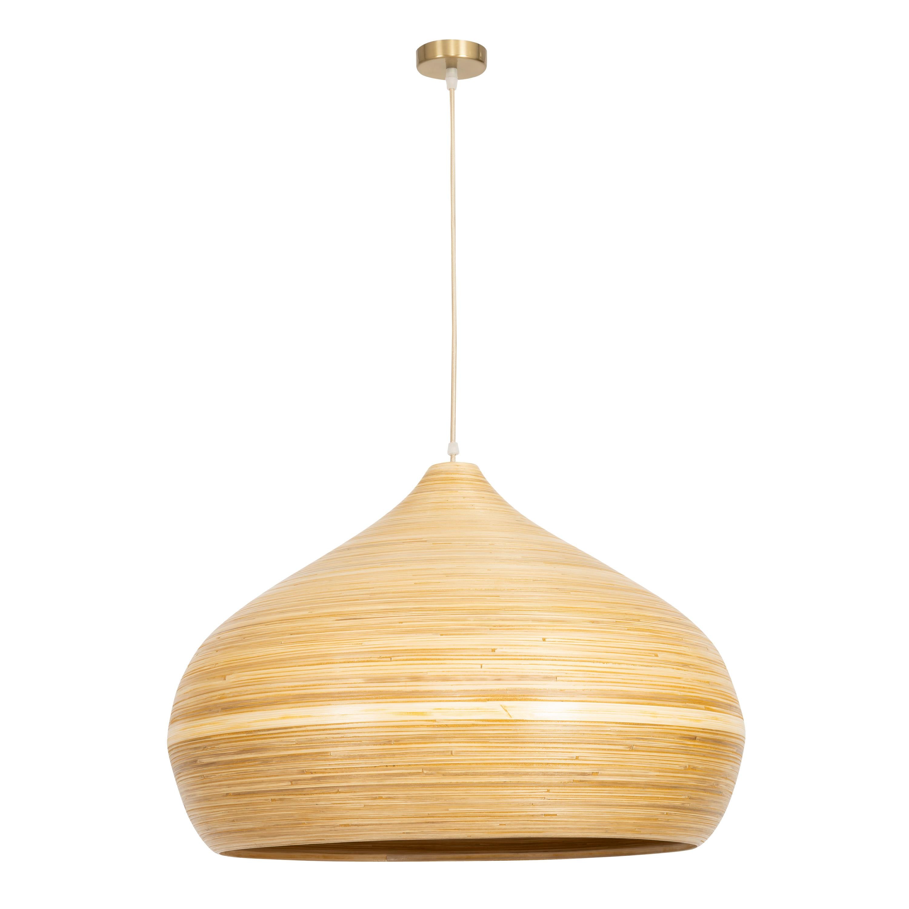 Bambu Tavan Aydınlatması Curve Form 60 cm × 60 cm × 40 cm
