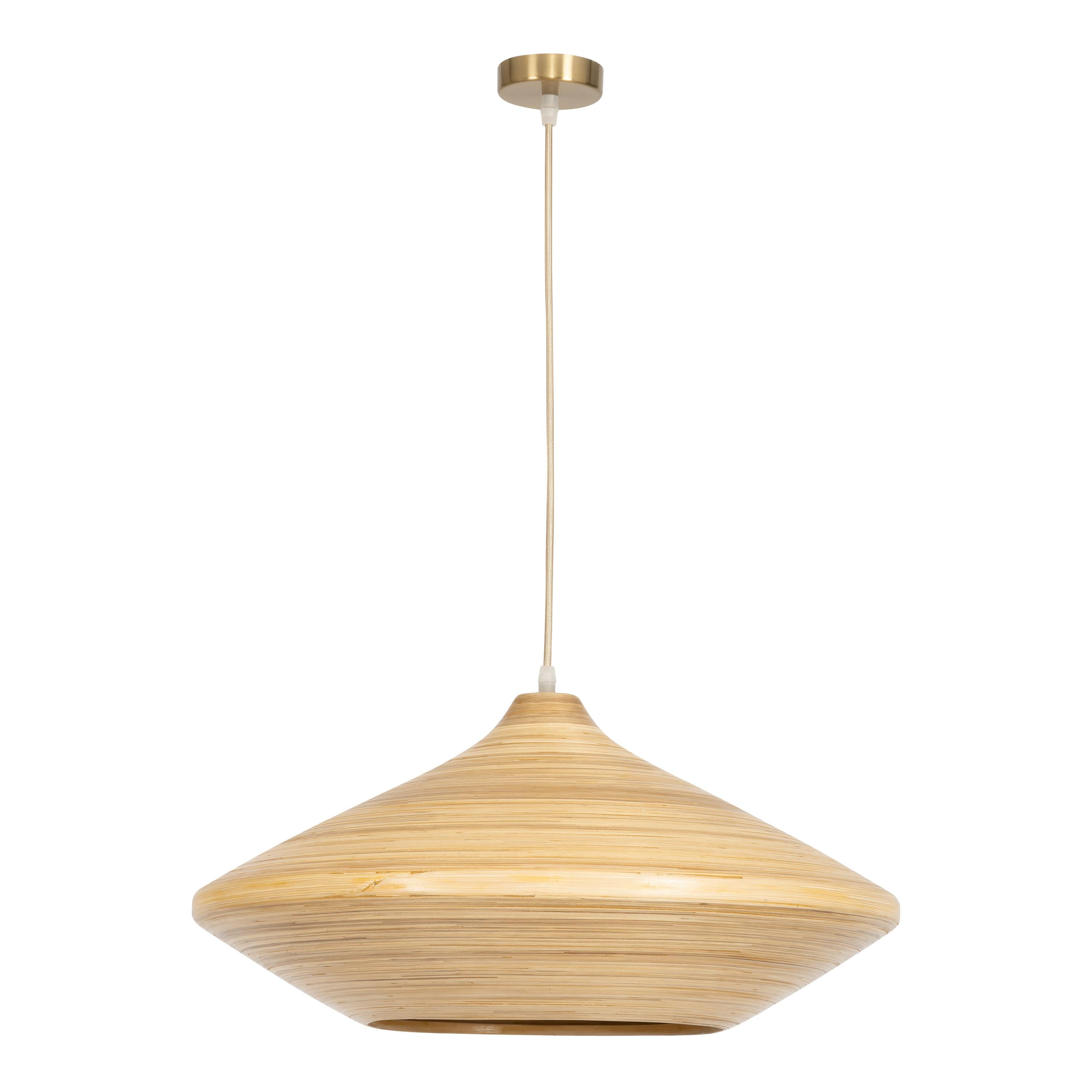 Bambu Tavan Aydınlatması Ufo Form 50 cm × 50 cm × 20 cm