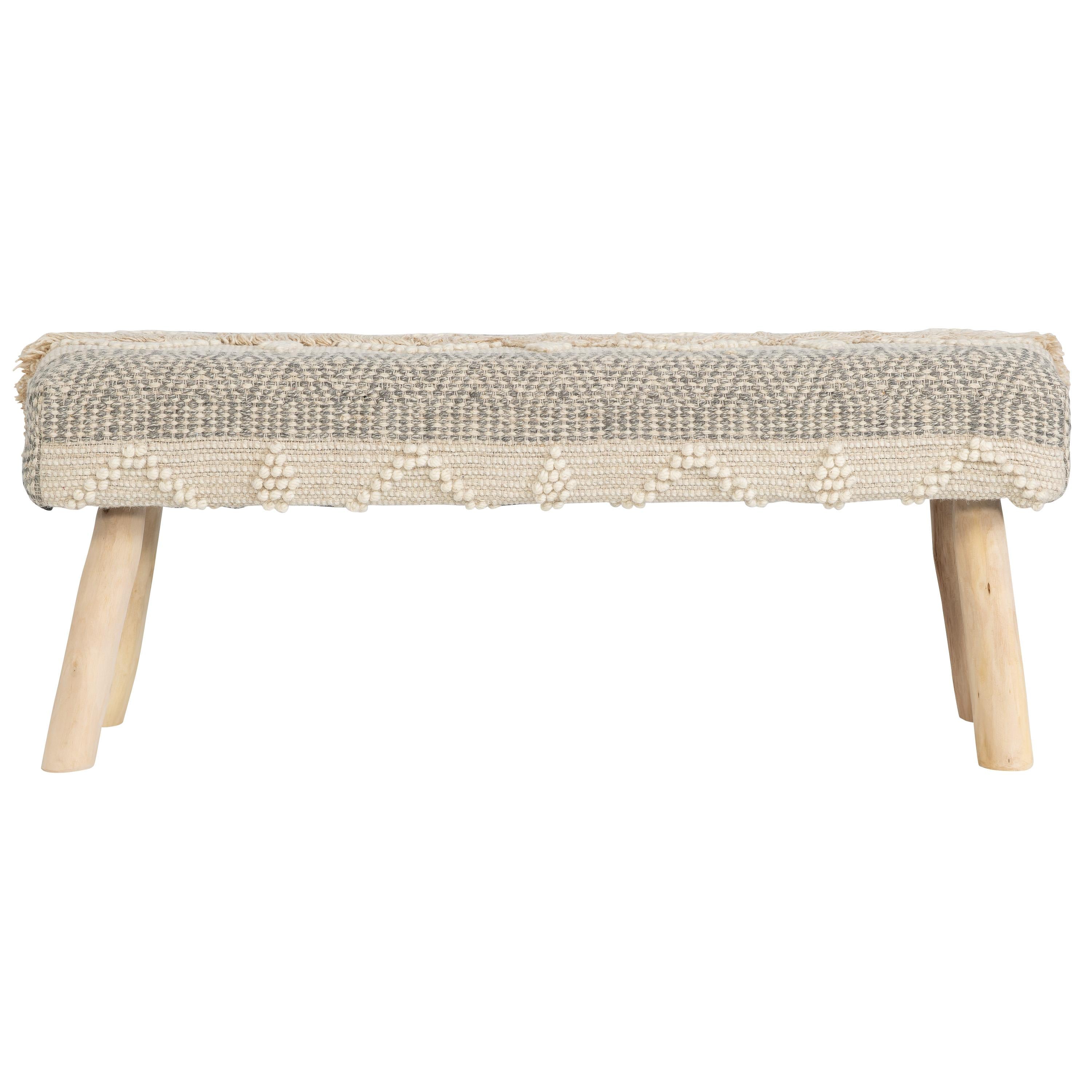Bench  Fildişi / Gri 80 cm x 30 cm x 40 cm