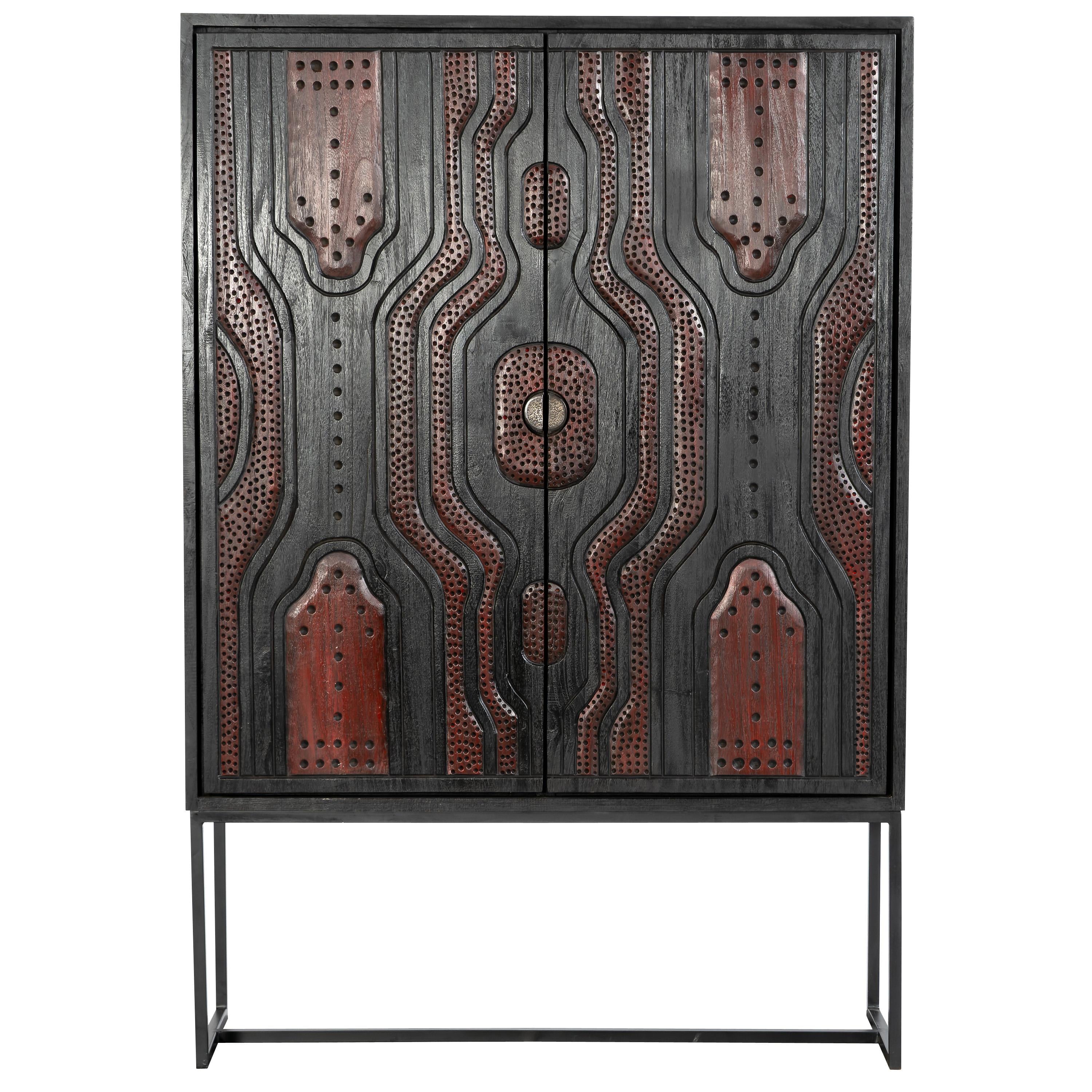 Dekoratif Dolap Ahşap Oymalı 2 kapılı 110 cm x 40 cm x 160 cm