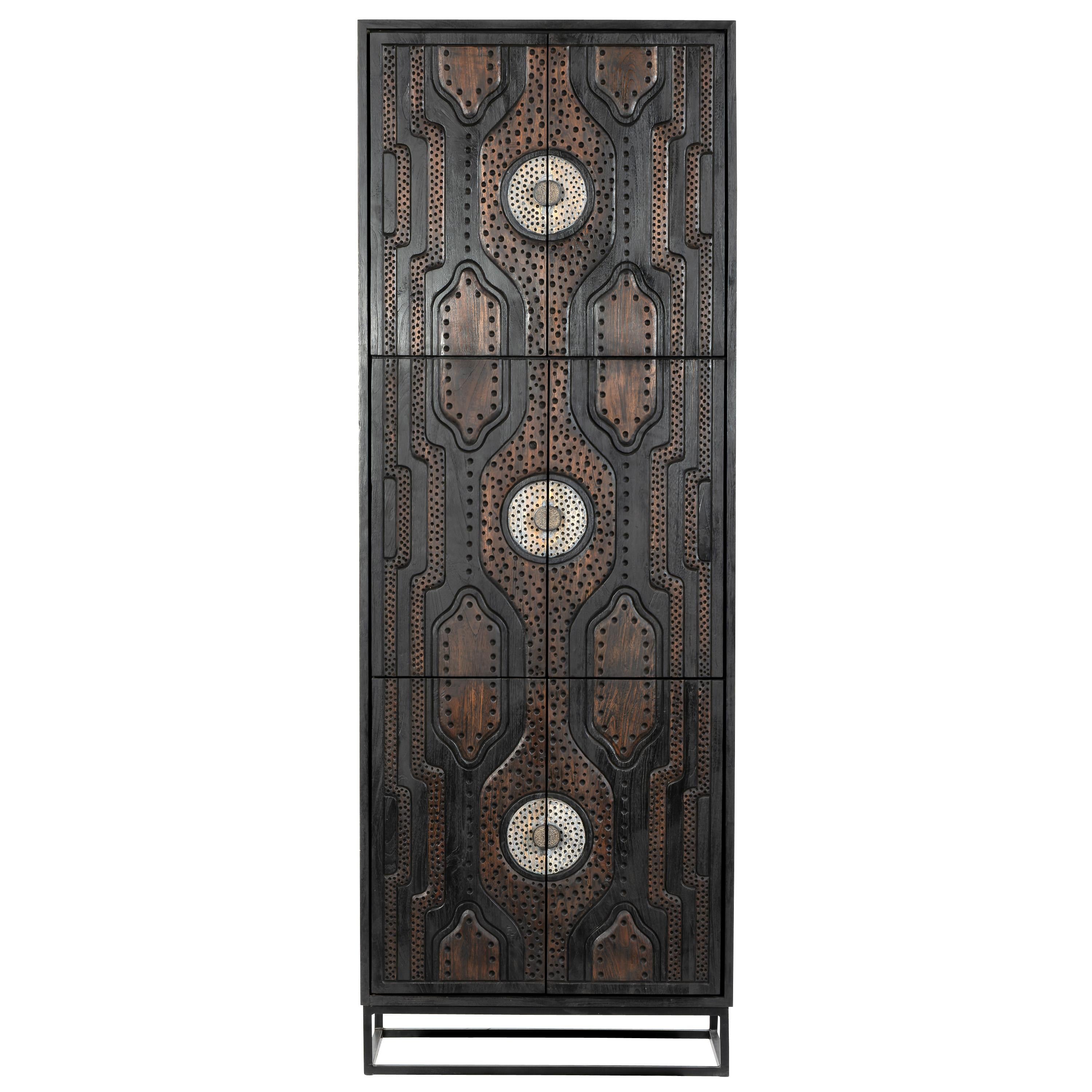Dekoratif Dolap Ahşap Oymalı 6 kapaklı 80 cm x 40 cm x 235 cm