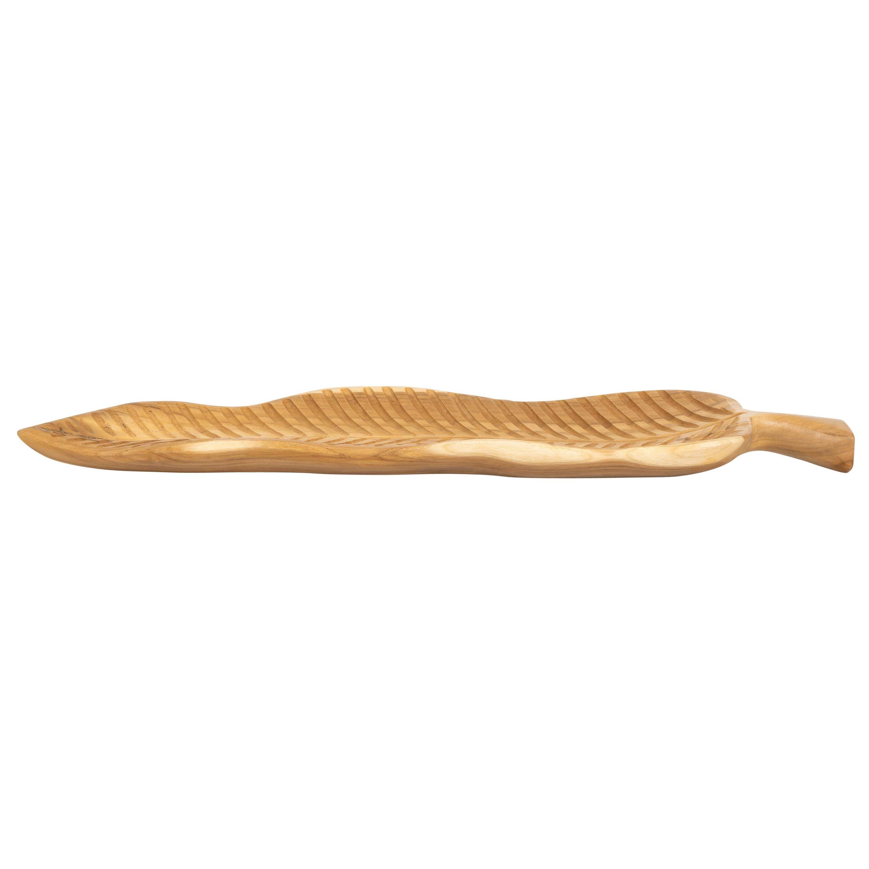Dekoratif Gondol Leaf Teak Naturel 63 cm x 20 cm x 5 cm