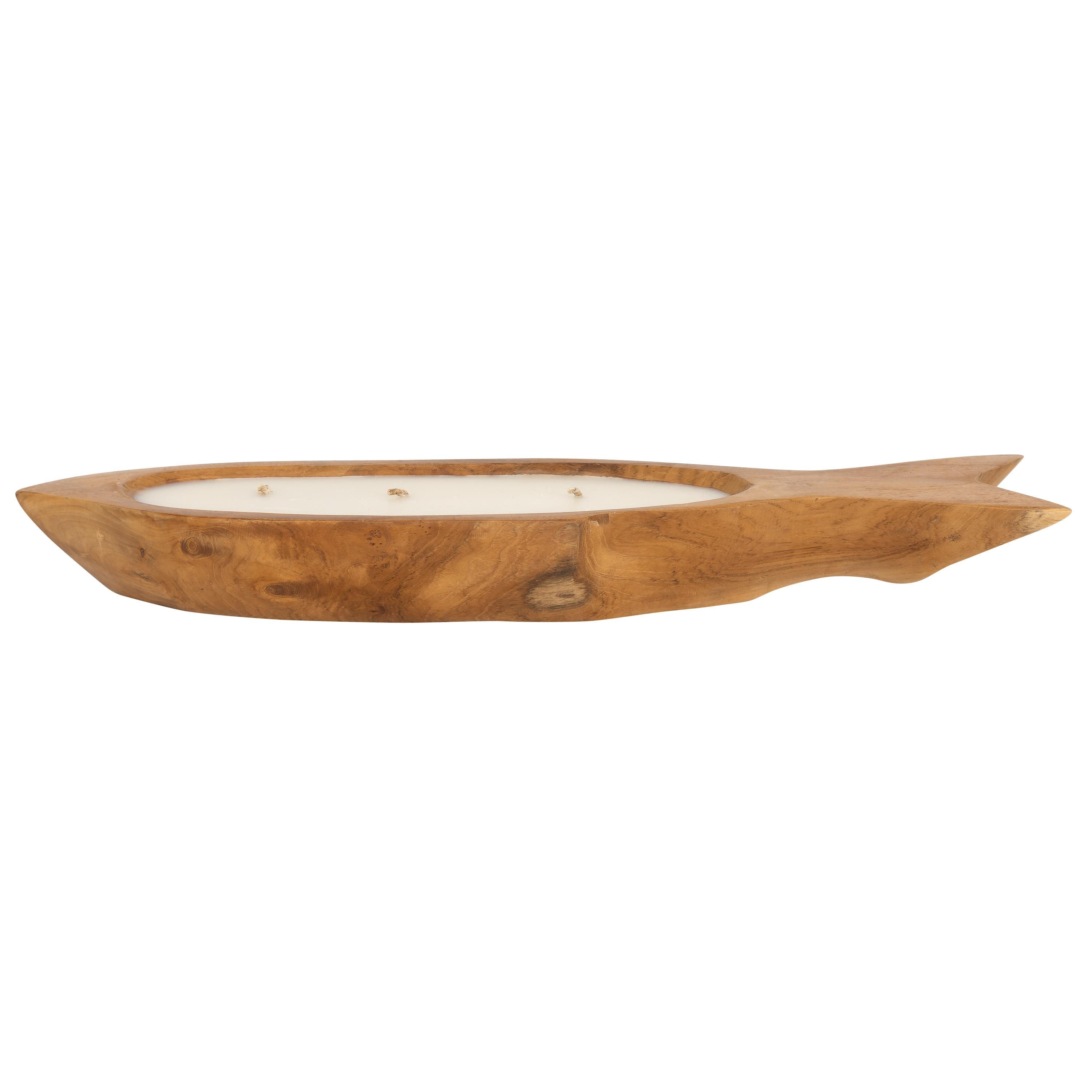 Dekoratif Mum Teak Balık Formu L  60 cm x 15 cm x 7 cm