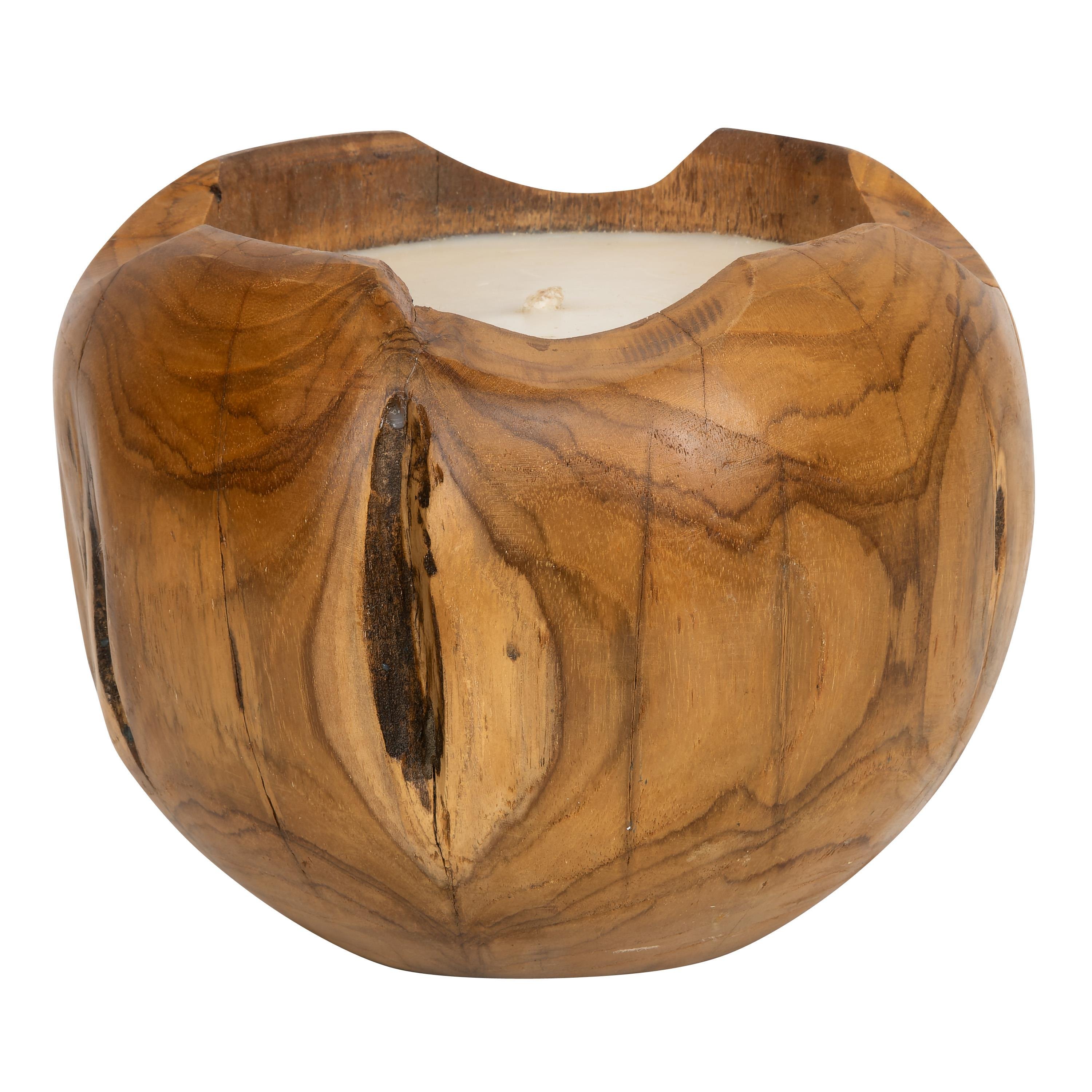 Dekoratif Mum Teak Top Formu 20 cm x 20 cm x 18 cm