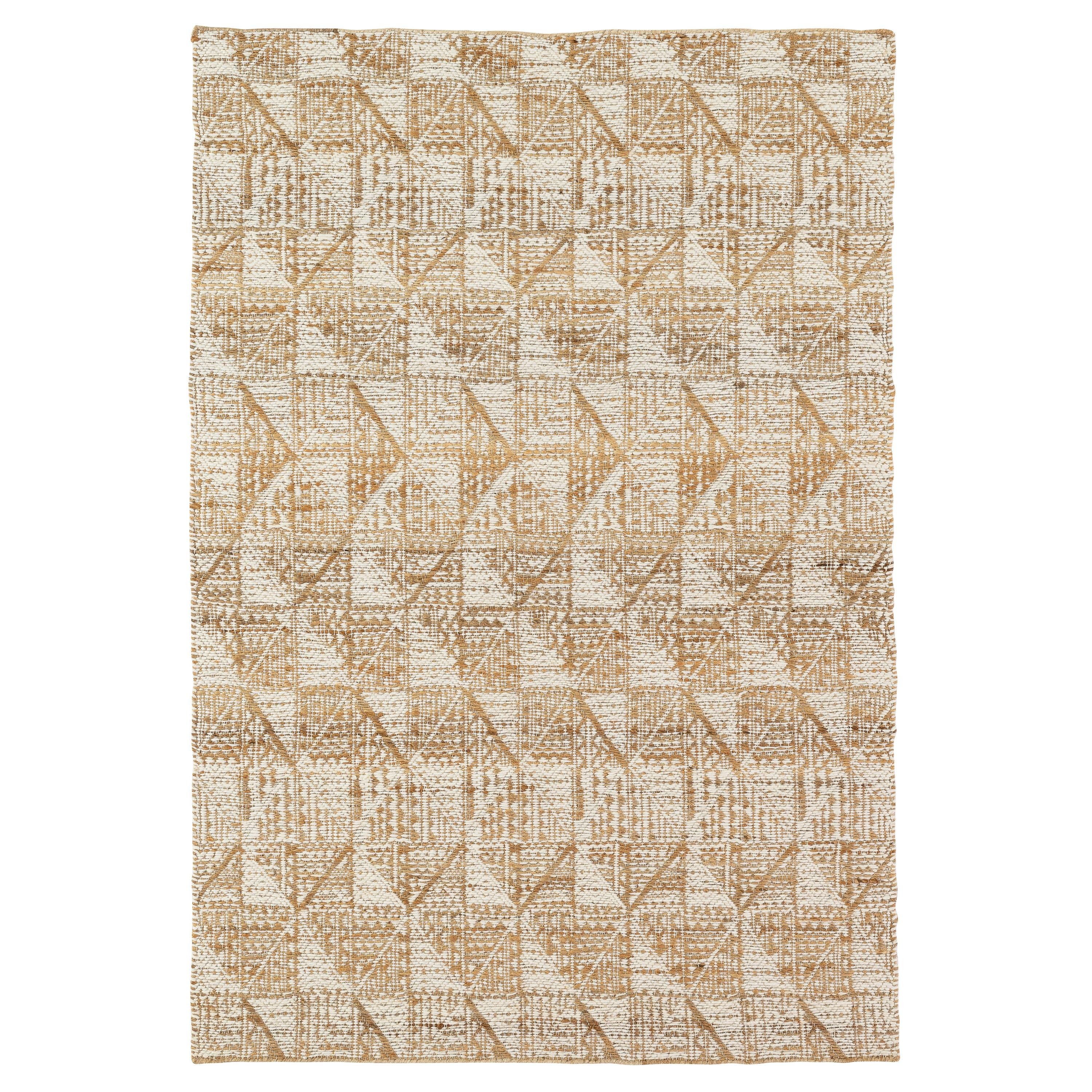 Halı Fas Jakarlı Dokuma Jüt + Yün  Naturel/Fildişi 160 cm x 230 cm