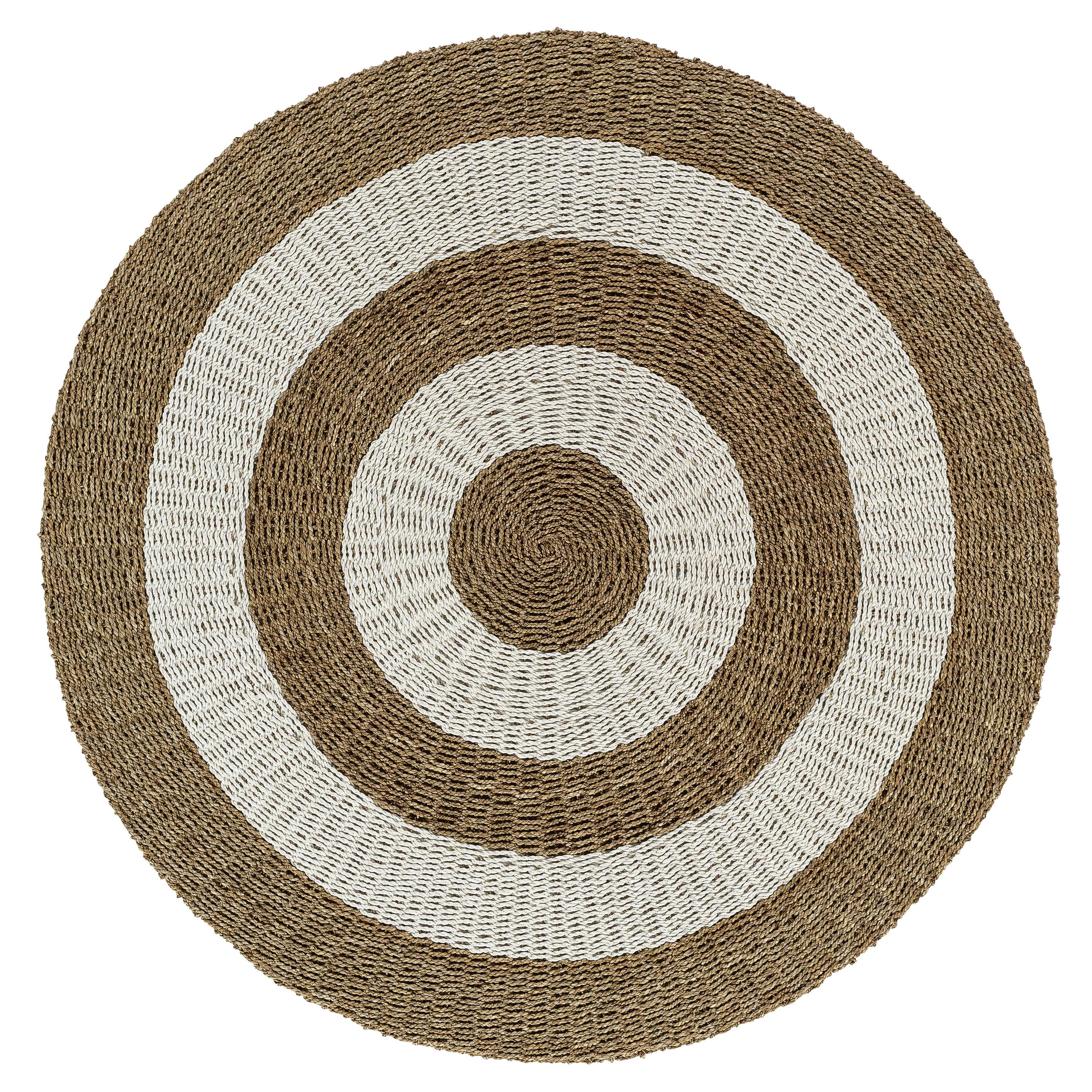 Kilim Jüt Naturel Beyaz Çizgili D.150 cm