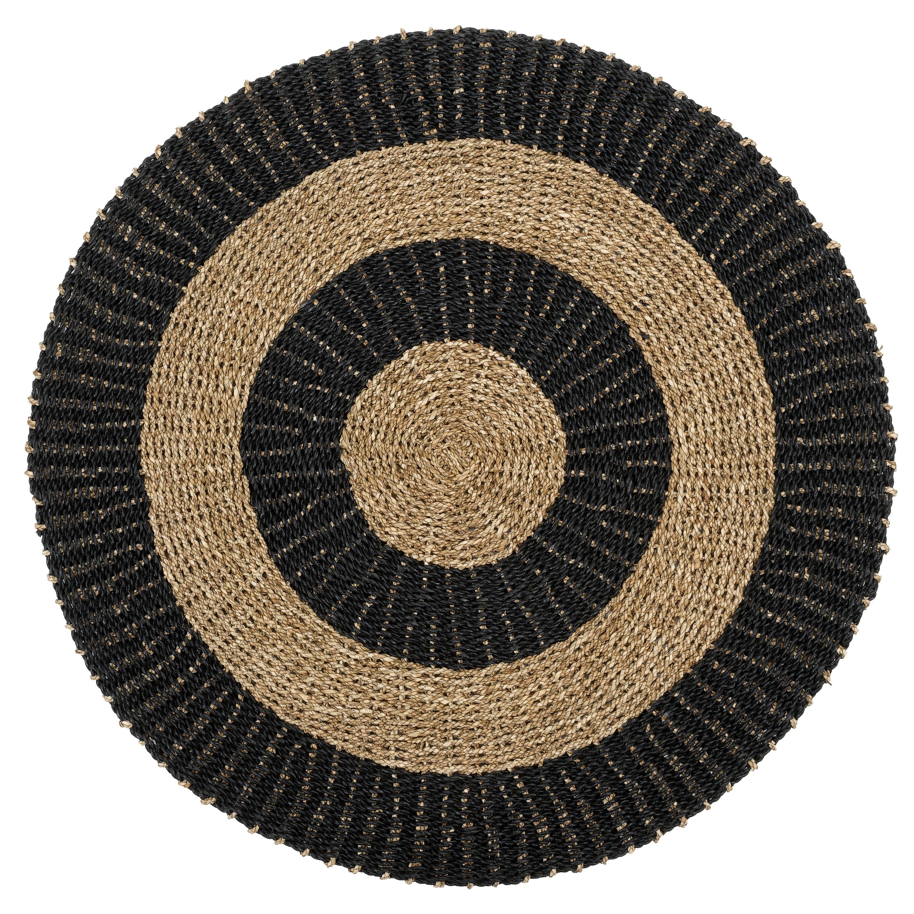 Kilim Jüt Naturel Siyah Çizgili D.100 cm