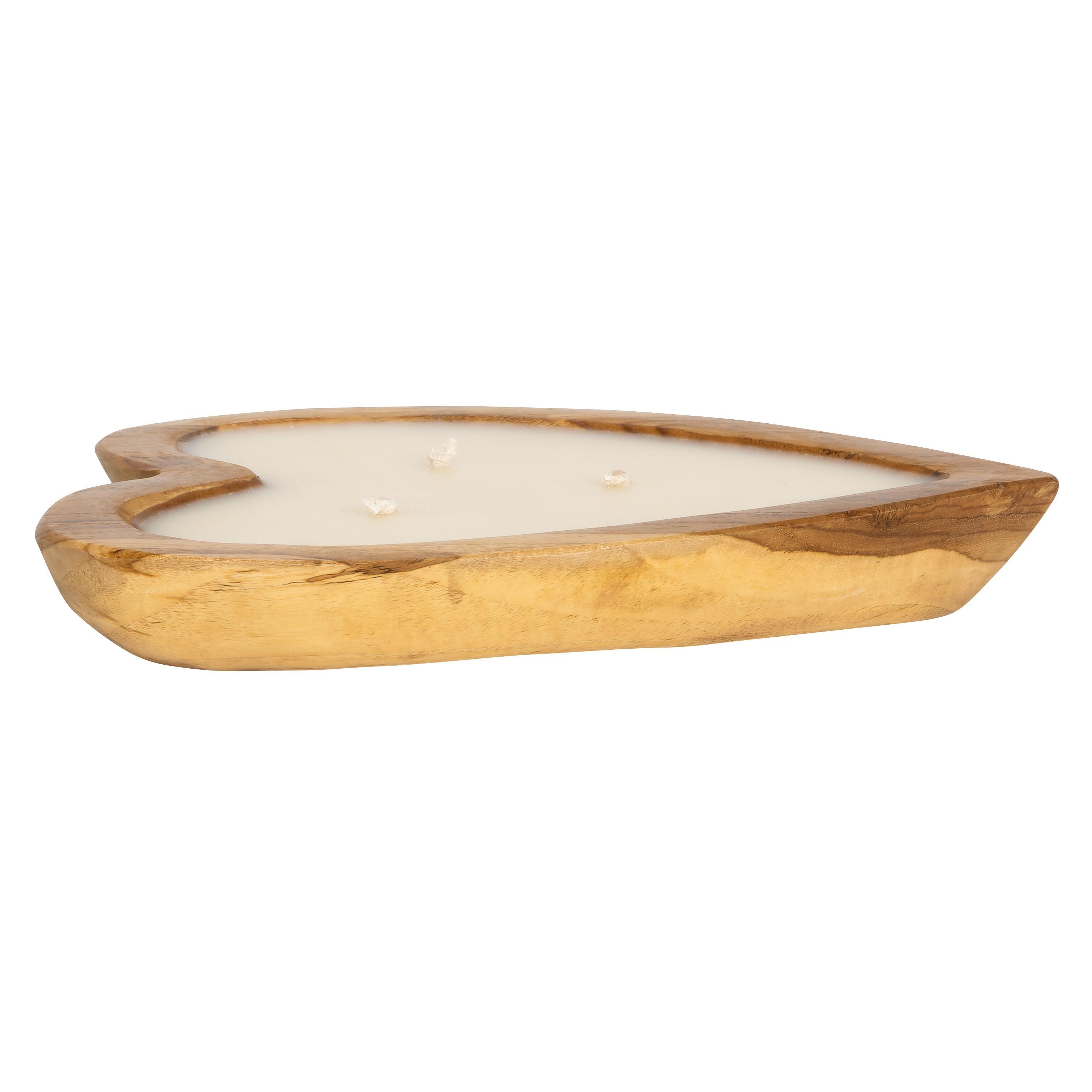 Mum Teak Kalp Formu 30 cm x 25 cm x 6,5 cm