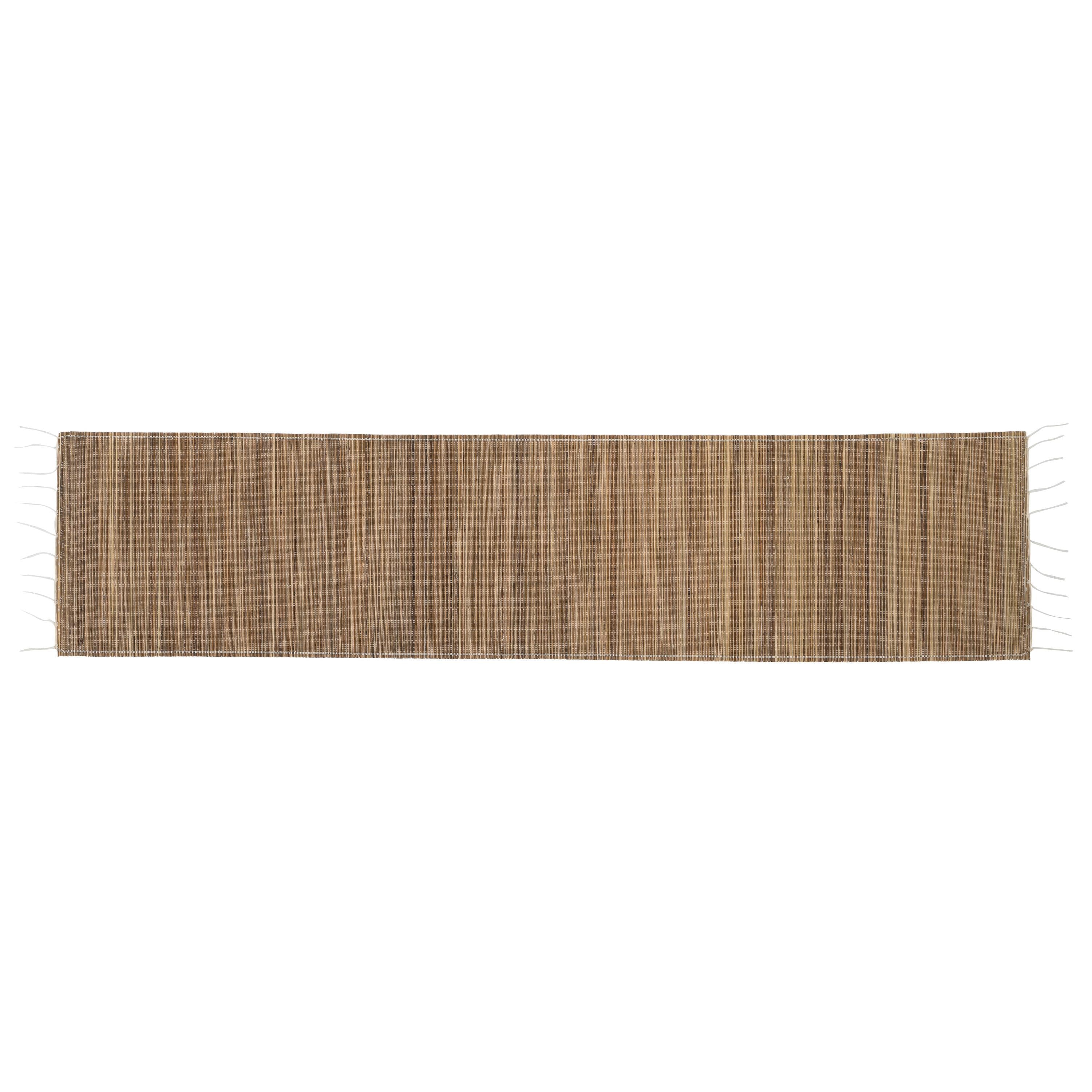 Runner  Naturel Rattan Beyaz Dikişli 150 cm x 35 cm