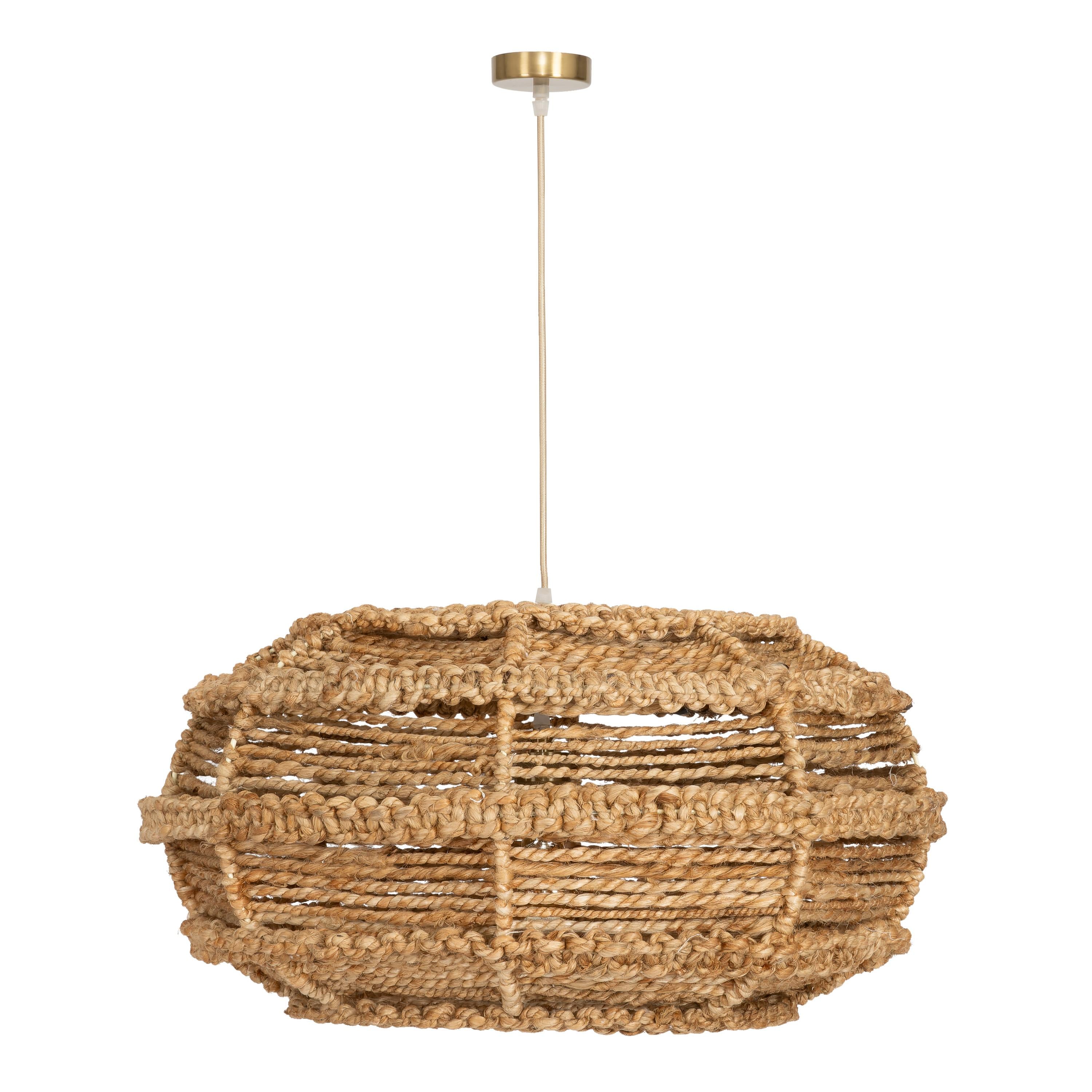 Tavan Aydınlatması Jüt Naturel 60 cm x 60 cm x 30cm
