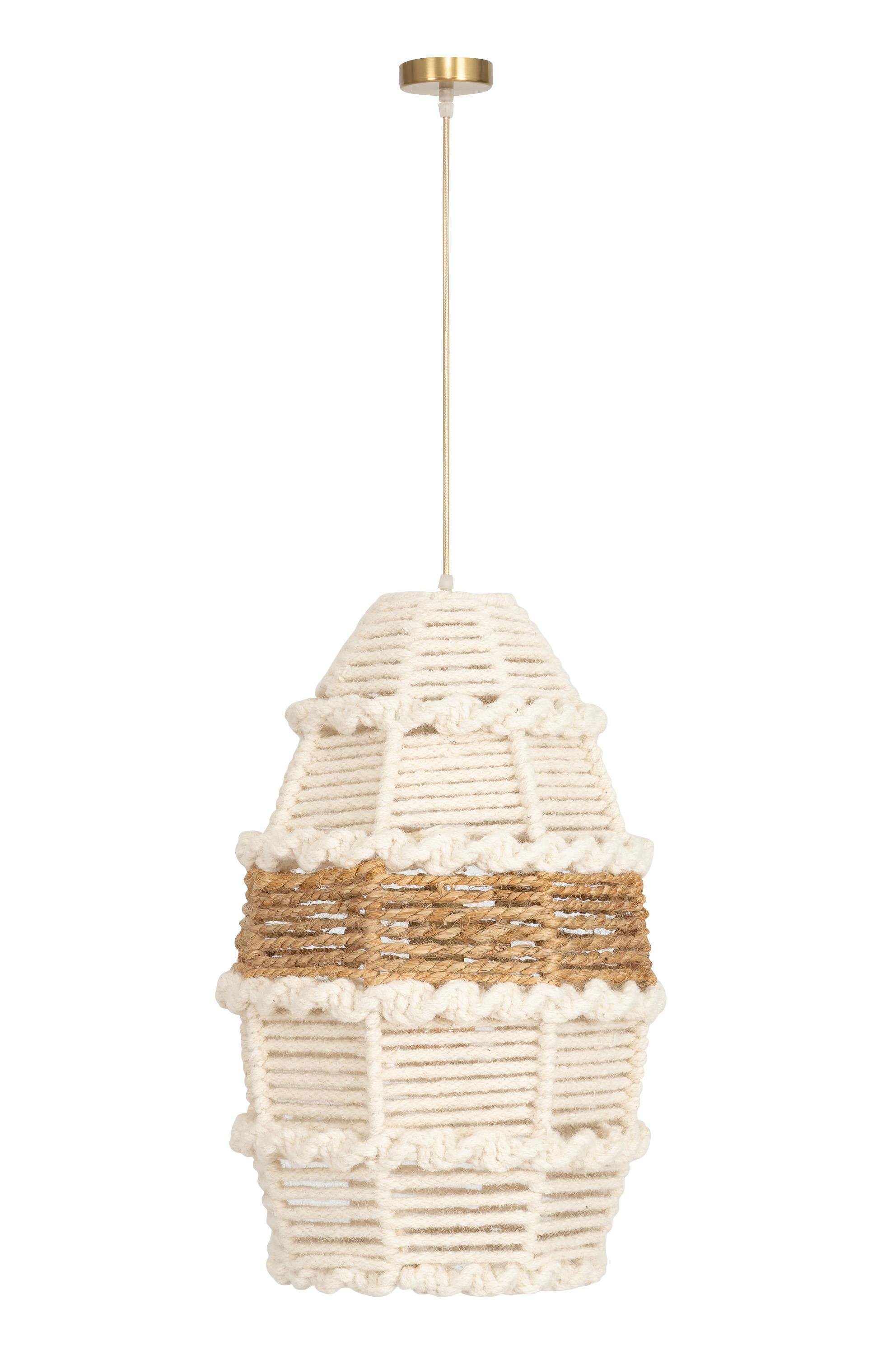 Tavan Aydınlatması Jüt Naturel / Fildişi 30 cm x 30 cm x 60 cm
