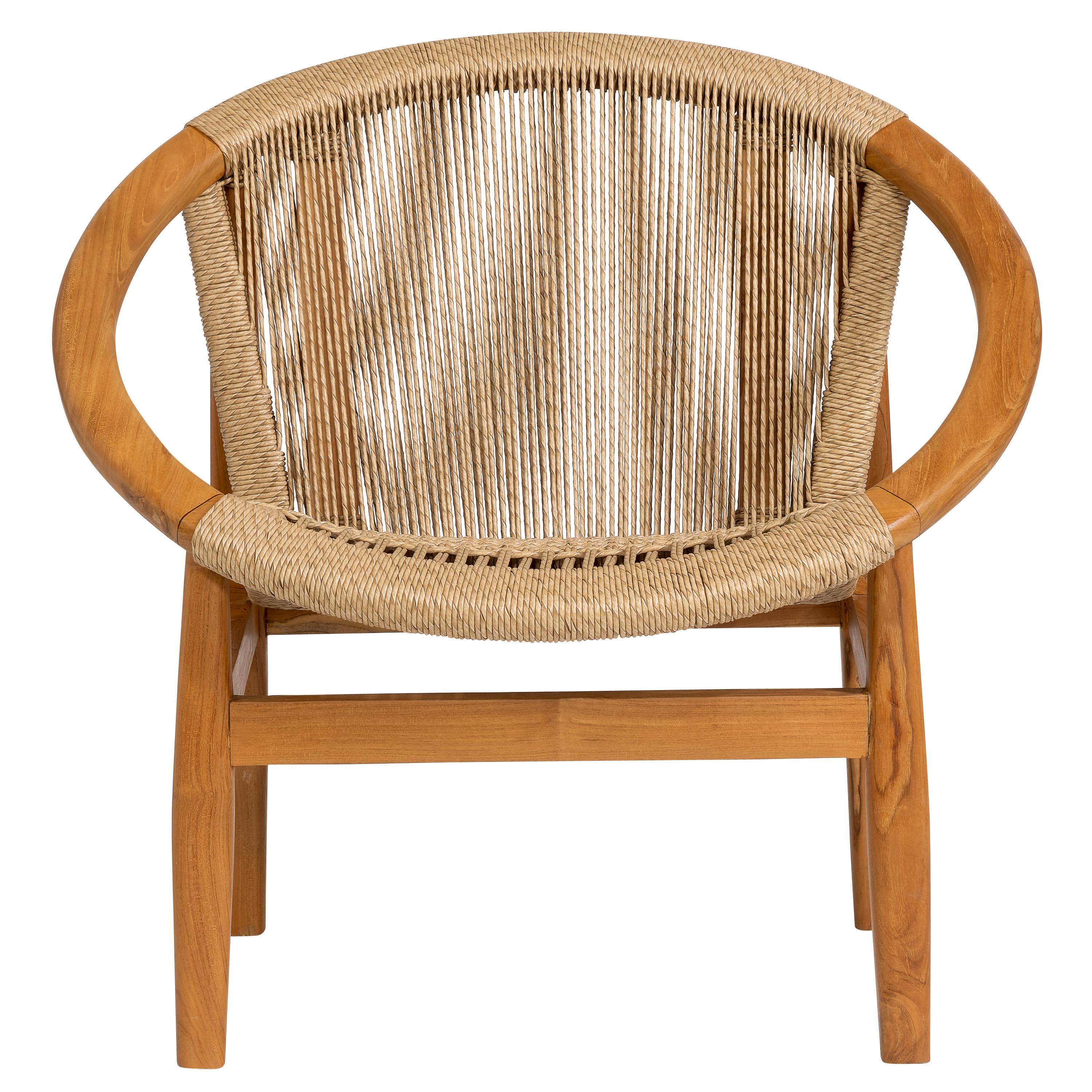 Teak Yuvarlak Form Koltuk Natural