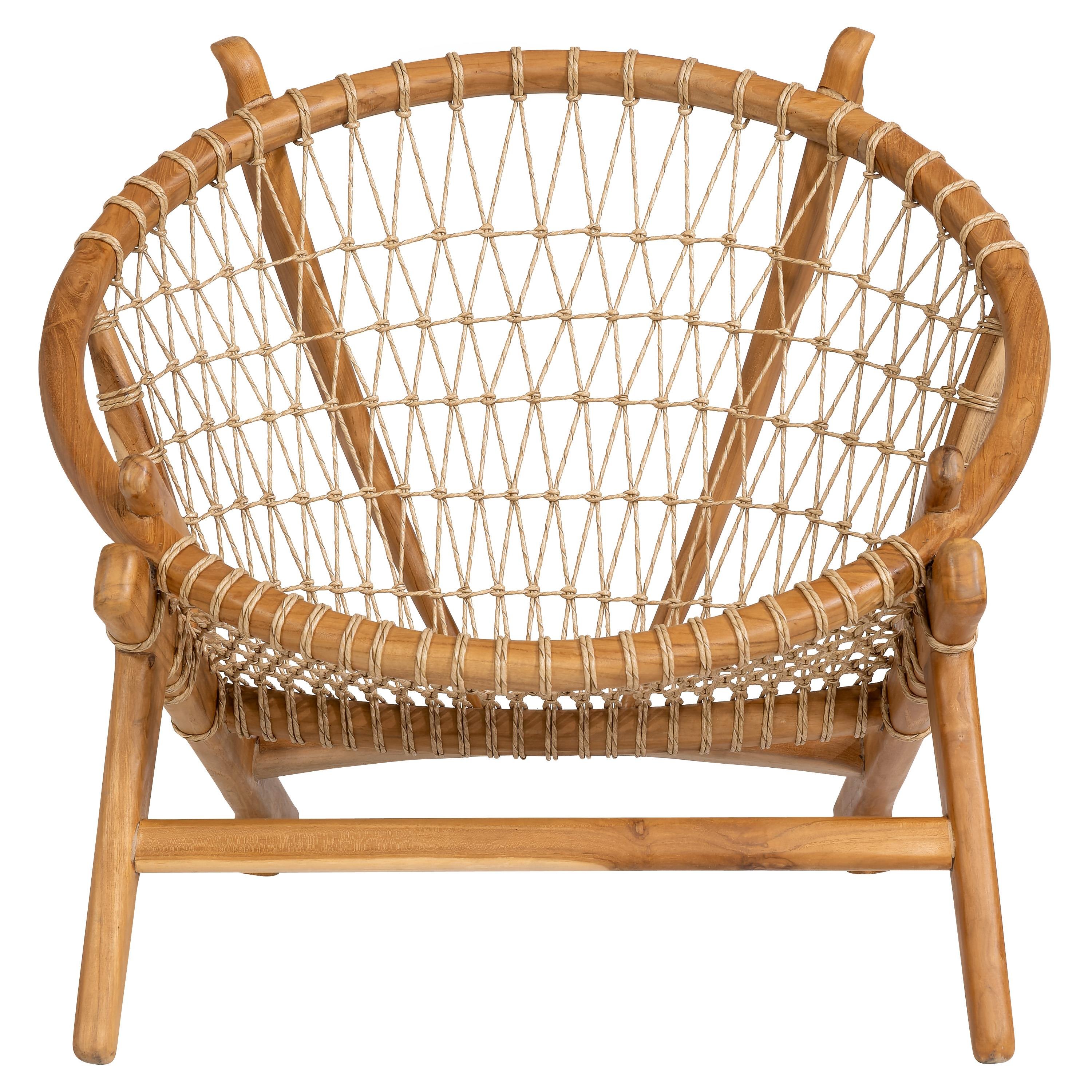 Teak Yuvarlak Form Koltuk Natural