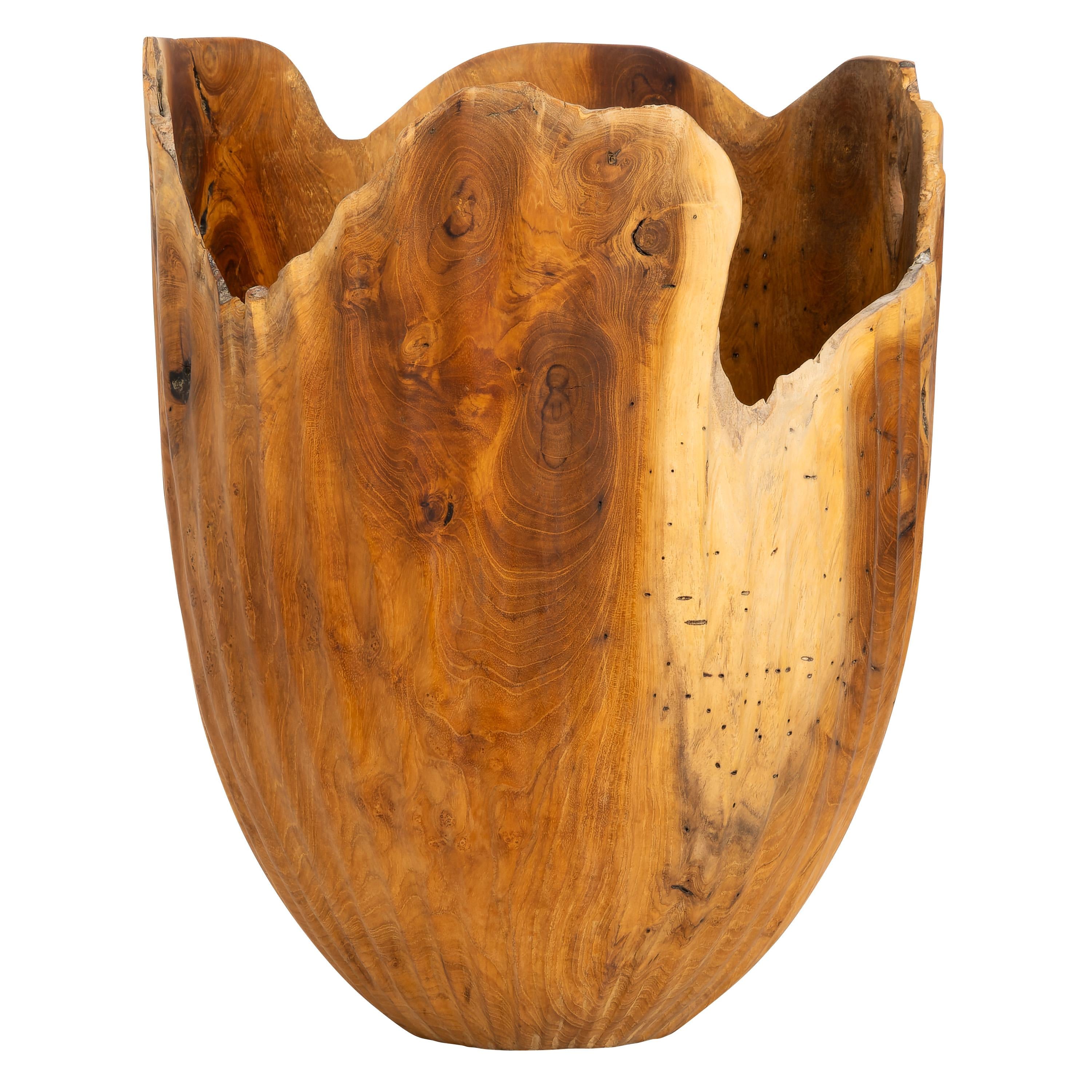 Vazo Teak Naturel D.30 cm  H.40 cm