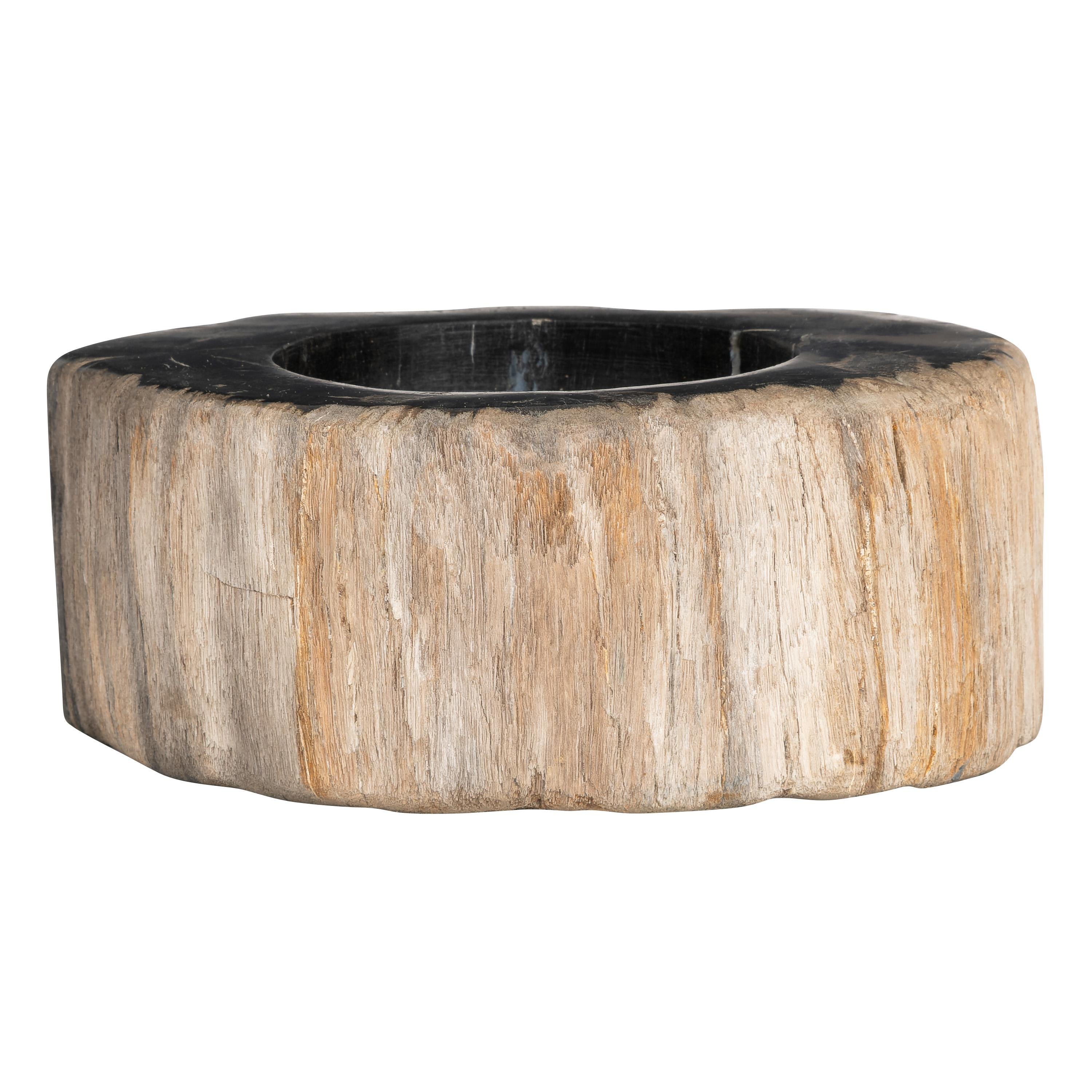 Yuvarlak Mumluk Fosil Ağaç - 12 cm x 7 cm