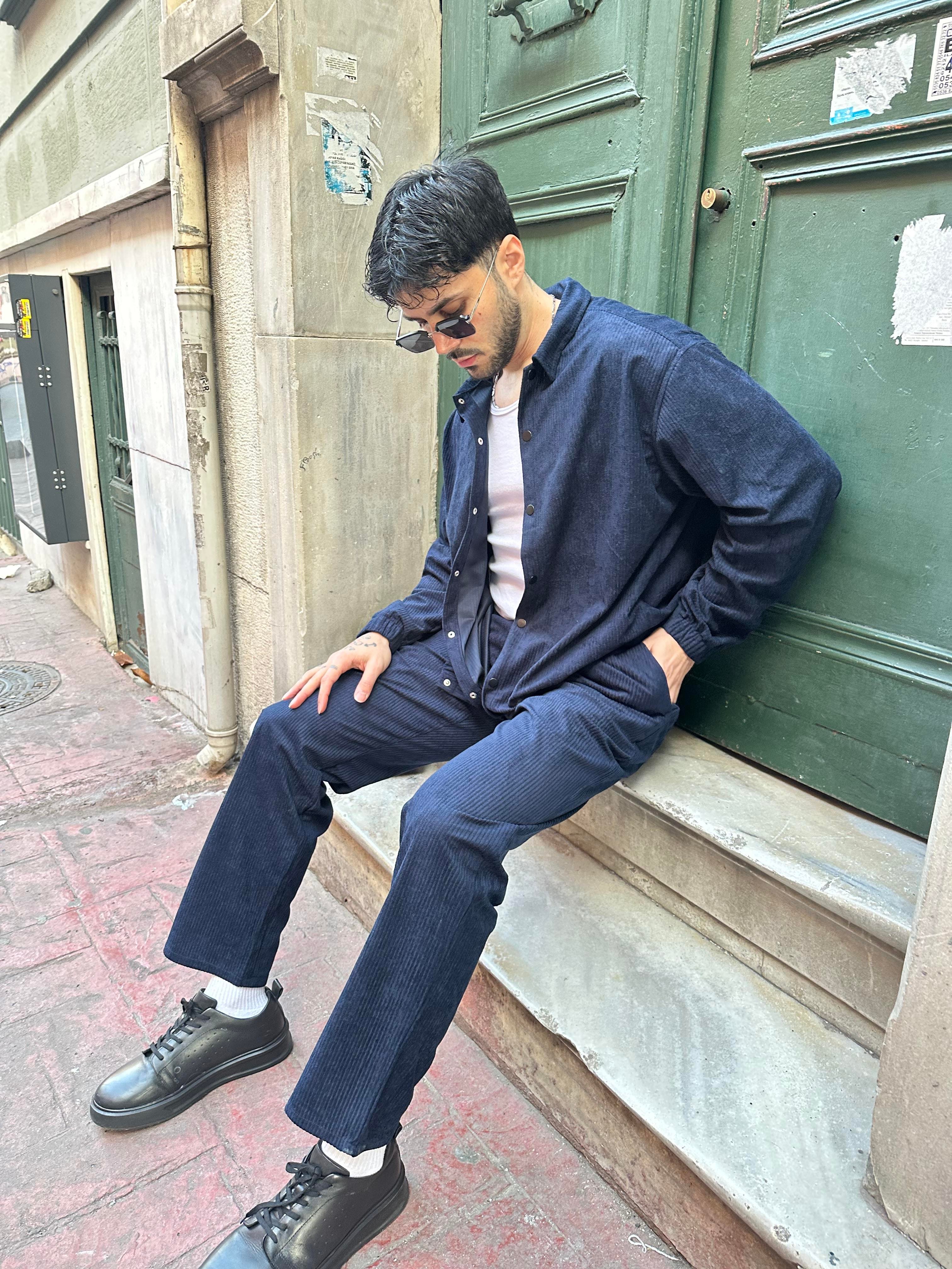 LACİVERT KADİFE TAKIM