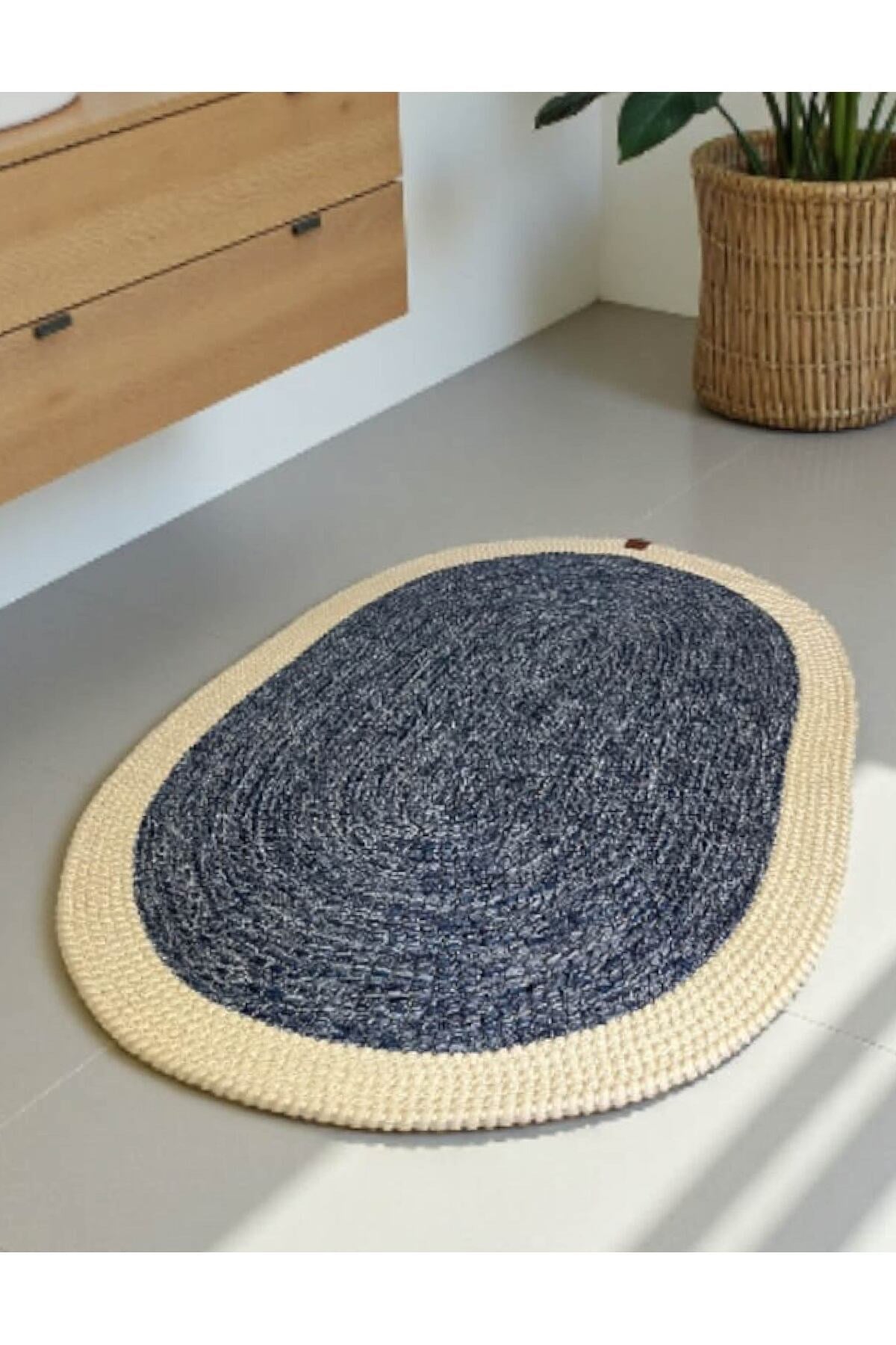 Banyo Paspası Örgü Dokulu Oval Model 60x100 cm – Leke Tutmaz ve Şık Tasarım