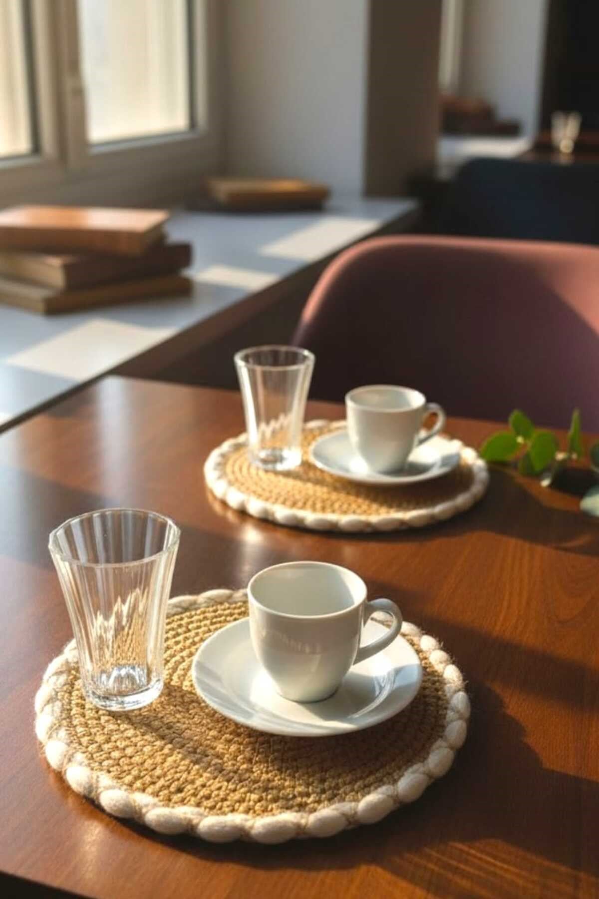 Örgü Model Kahve Sunumluğu 2’li Set 23 Cm – El Yapımı Bardak Altlığı Dekoratif Sunum Altlığı