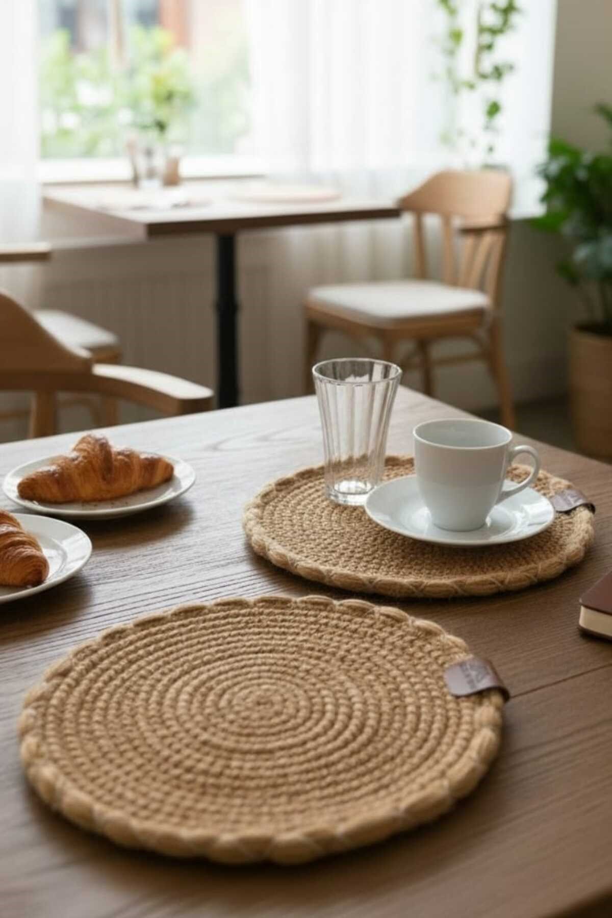 Örgü Model Kahve Sunumluğu 2’li Set 23 Cm – El Yapımı Bardak Altlığı Dekoratif Sunum Altlığı