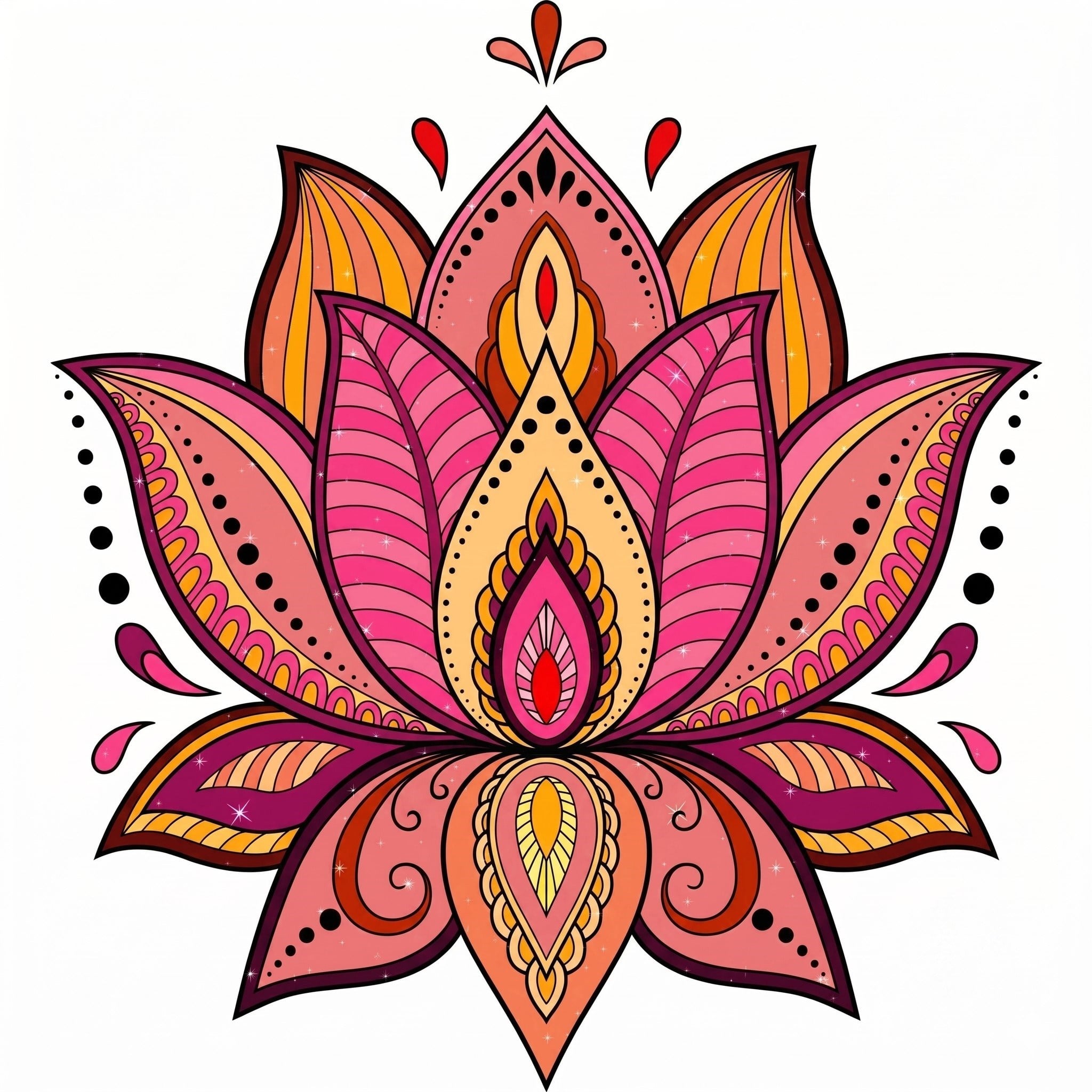 Maki Home 41x41 cm Lotus Çiçeği Desenli Kırlent Kılıfı - Bohem Temalı Salon Yazlık Dekoratif 