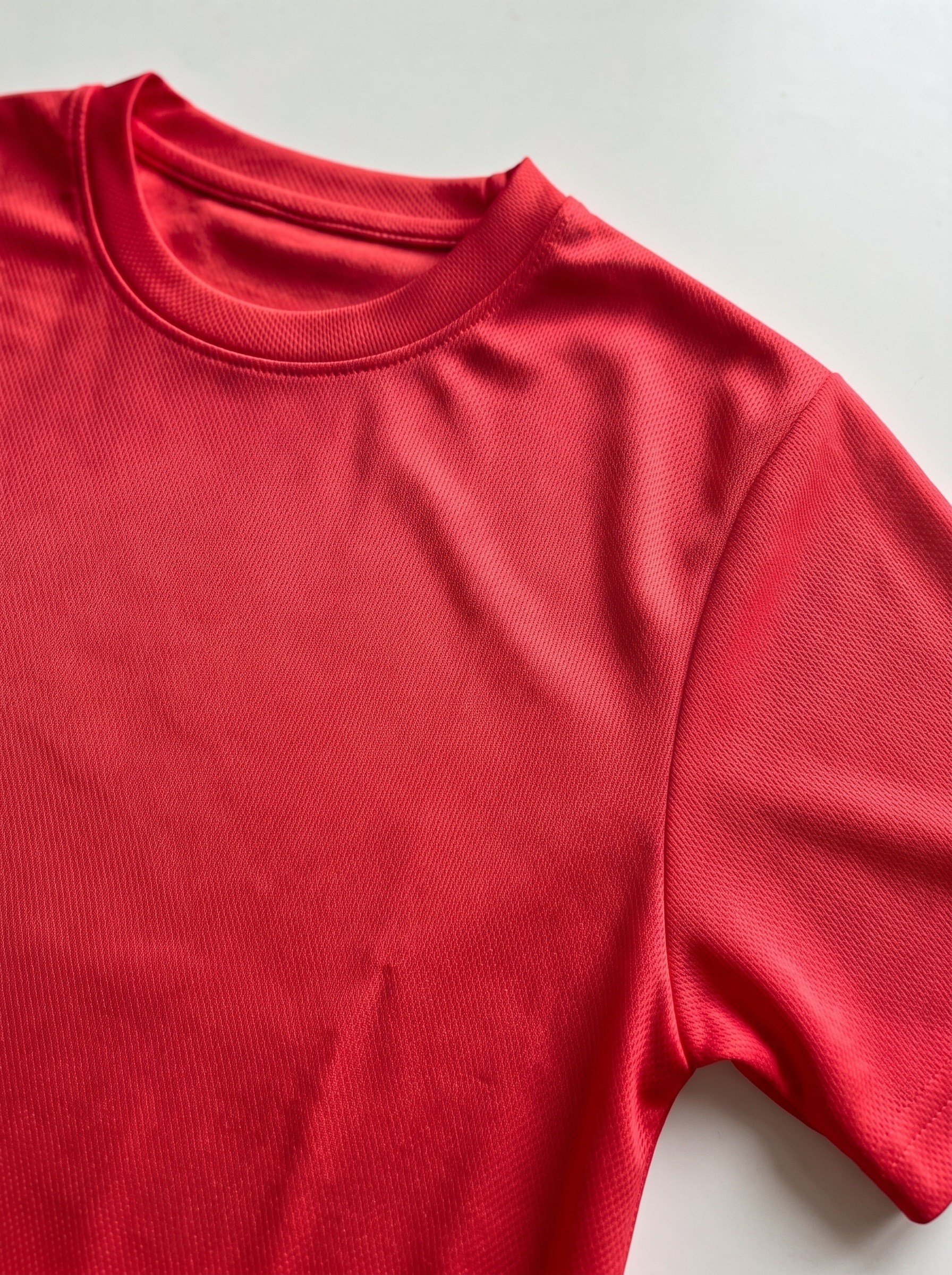 Unisex Kırmızı Dry Touch Nefes Alabilen Kısa Kollu Spor T-Shirt Hızlı Kuruyan Koşu Fitness Antrenman