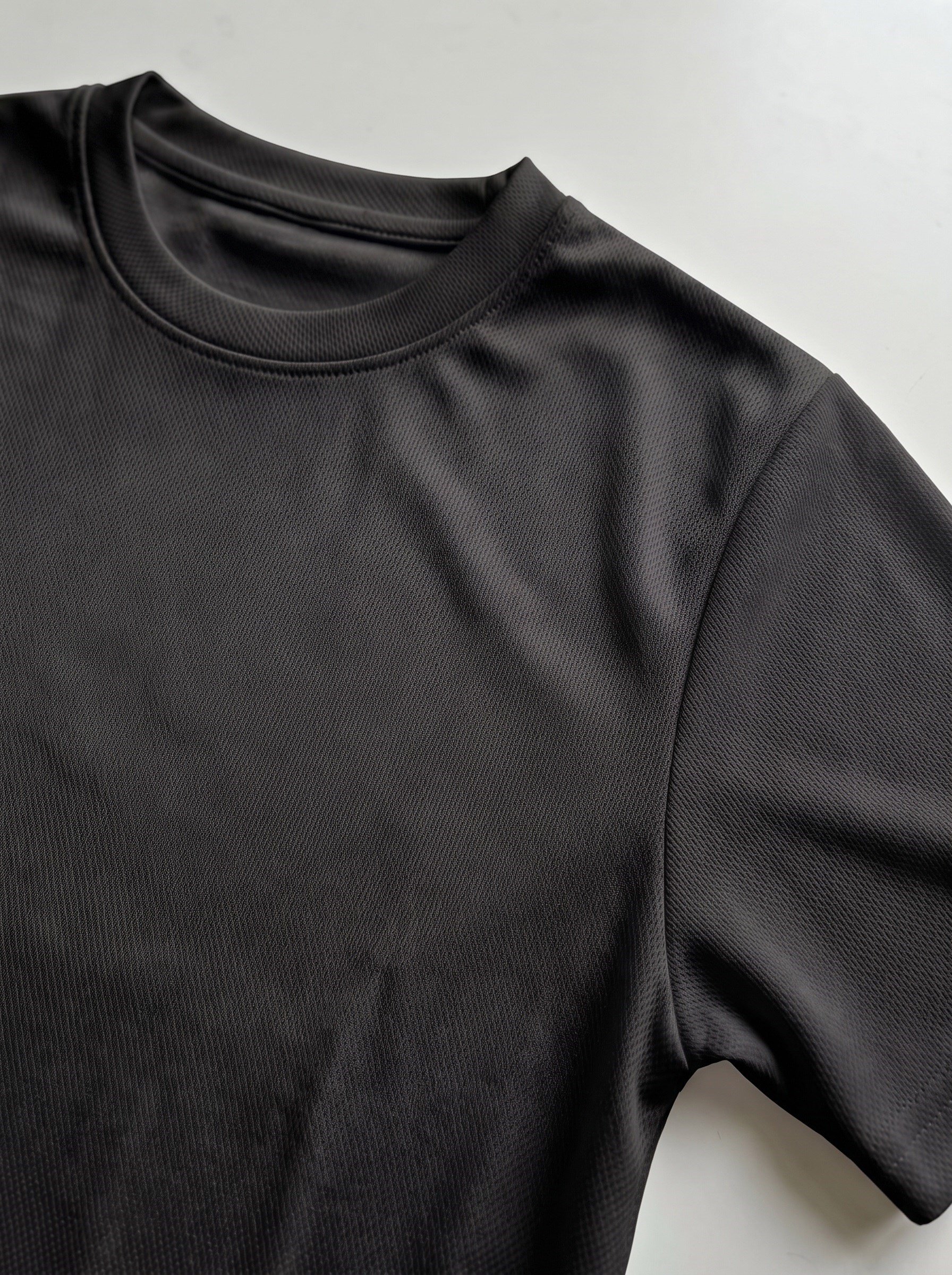 Unisex Siyah Dry Touch Nefes Alabilen Kısa Kollu Spor T-Shirt Hızlı Kuruyan Koşu Fitness Antrenman