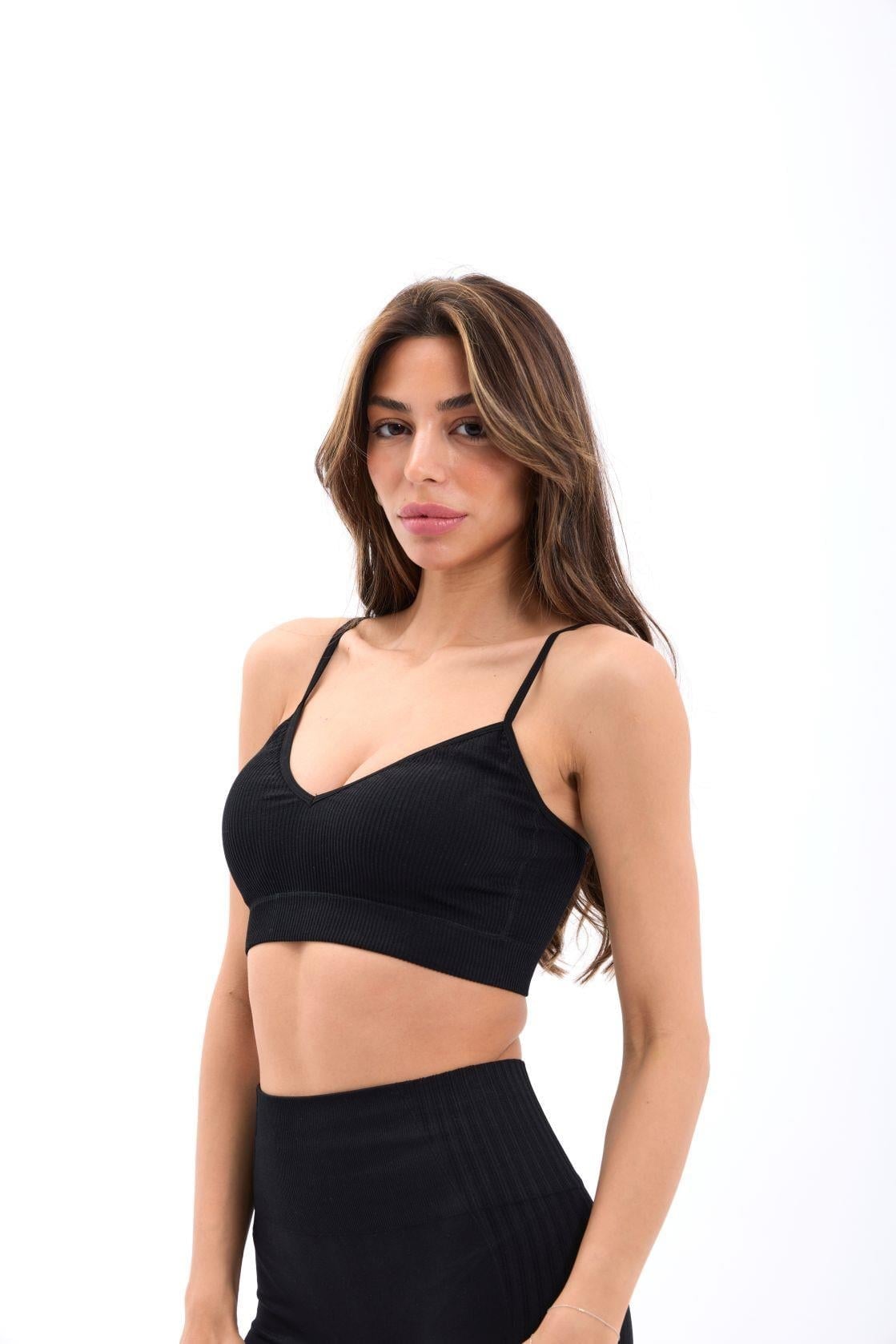 Tunri Astarlı Crop Siyah