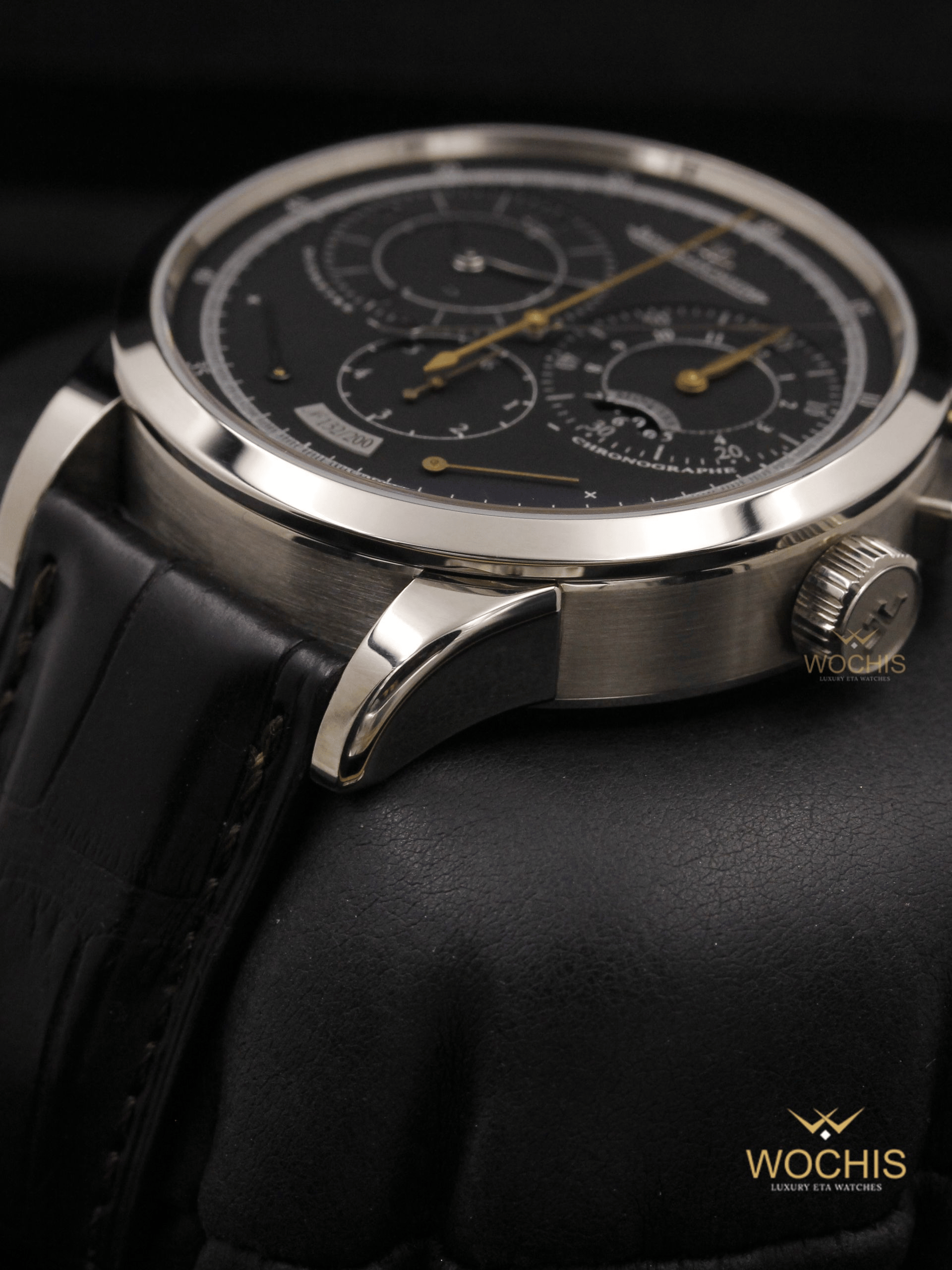 Jaeger Lecoultre Duometre A Chronographe Q6013470-4816 (White Gold - 42 - Black)