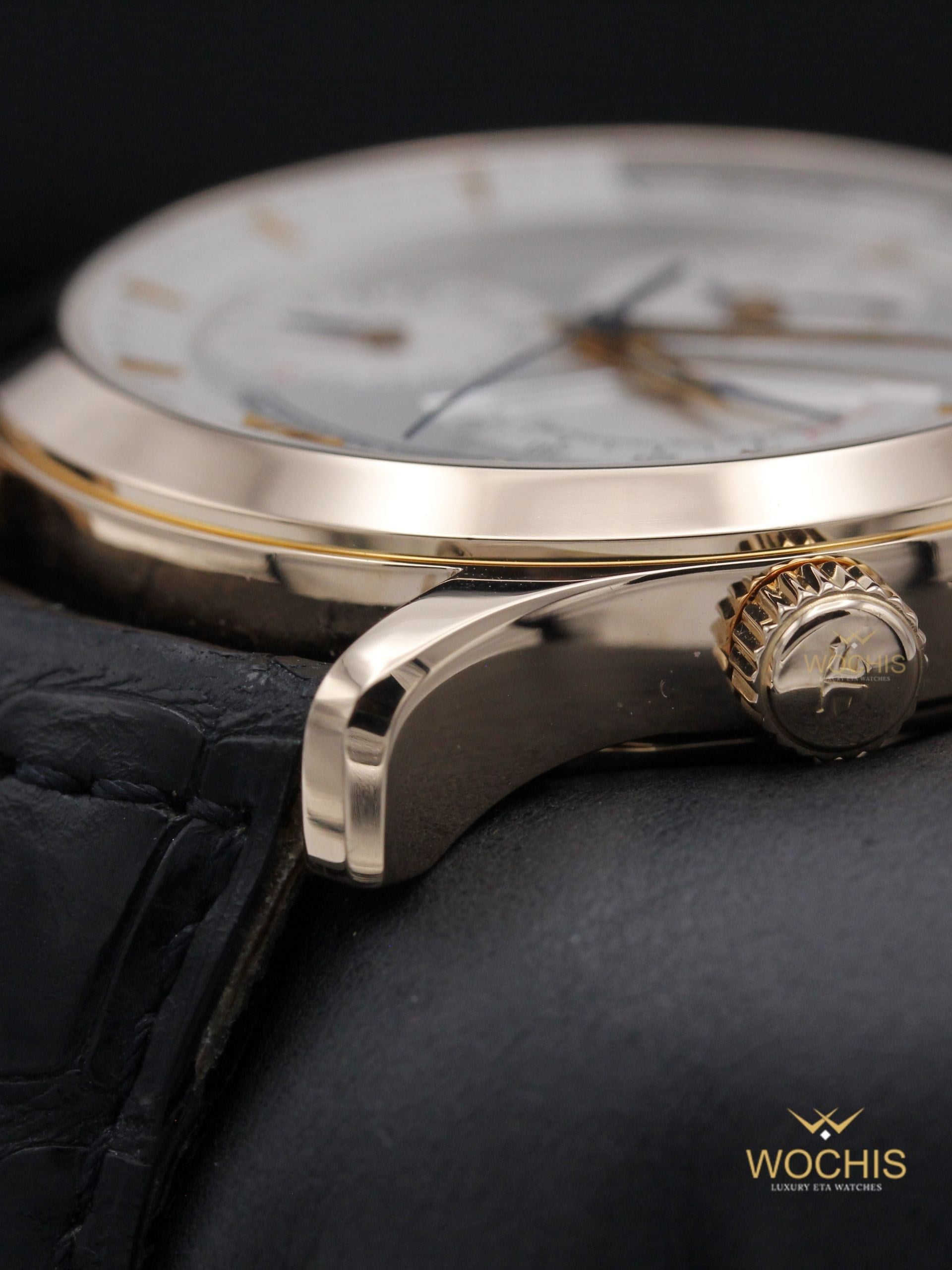 Jaeger Lecoultre Master Geographic World Time 142.2.92-5349 (Rose Gold - 38 - Silver)