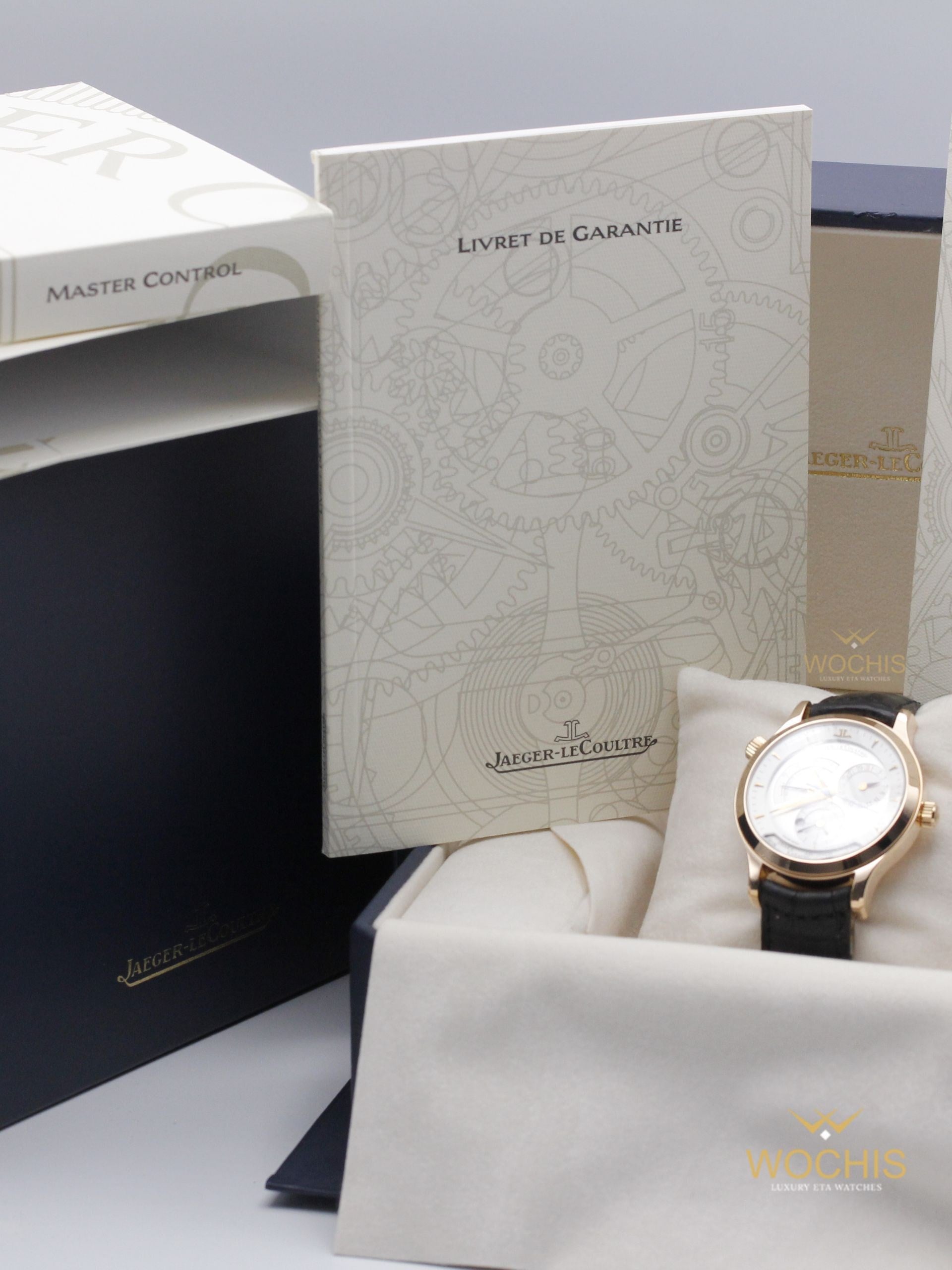 Jaeger Lecoultre Master Geographic World Time 142.2.92-5349 (Rose Gold - 38 - Silver)