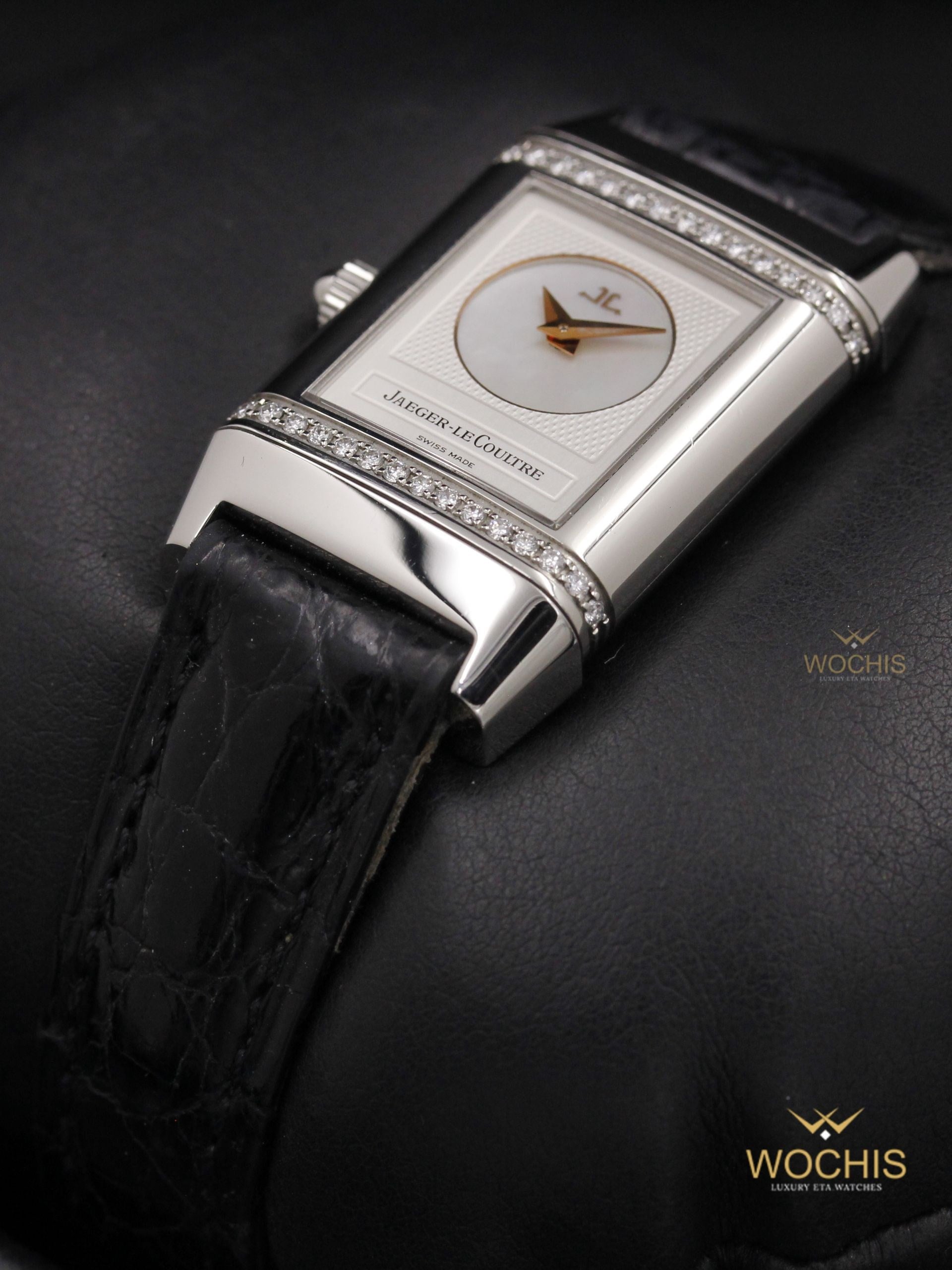 Jaeger Lecoultre Reverso Duetto 266.8.44-4753 (Stainless Steel W. Diamonds - 20 - White Mother of Pearl - Silver)