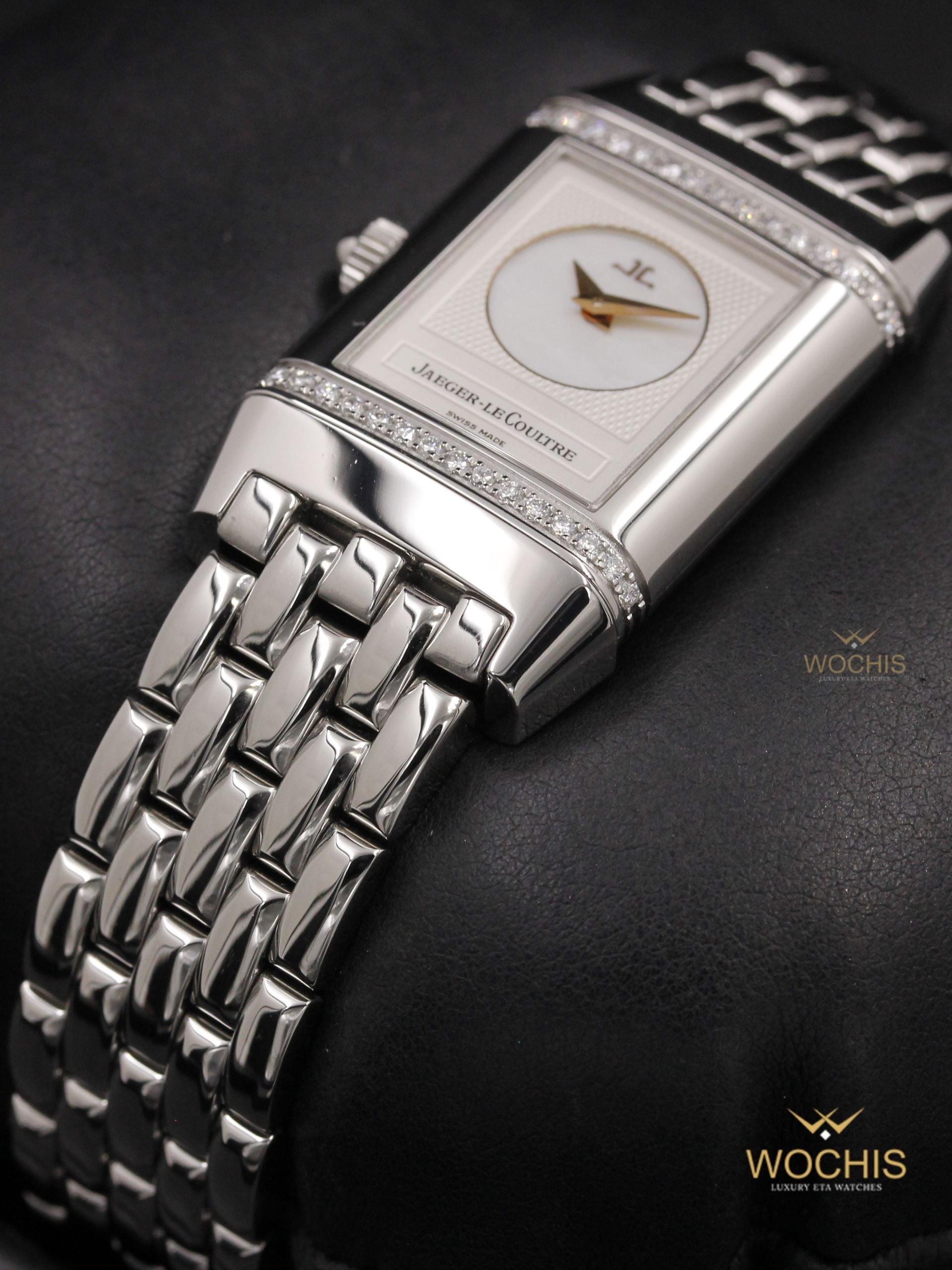 Jaeger Lecoultre Reverso Duetto 266.8.44-4800 (Stainless Steel W. Diamonds - 20 - Silver)