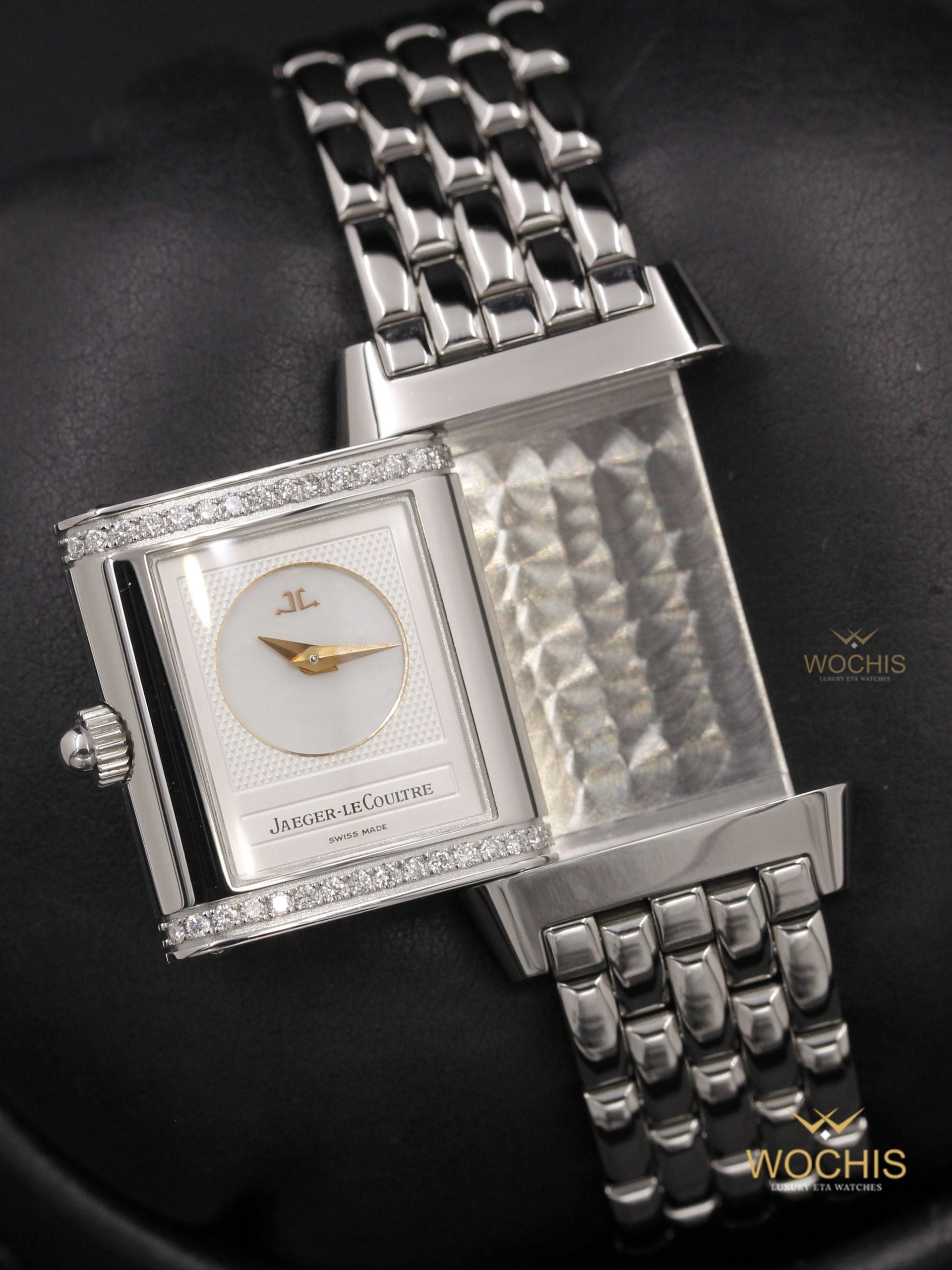 Jaeger Lecoultre Reverso Duetto 266.8.44-4800 (Stainless Steel W. Diamonds - 20 - Silver)