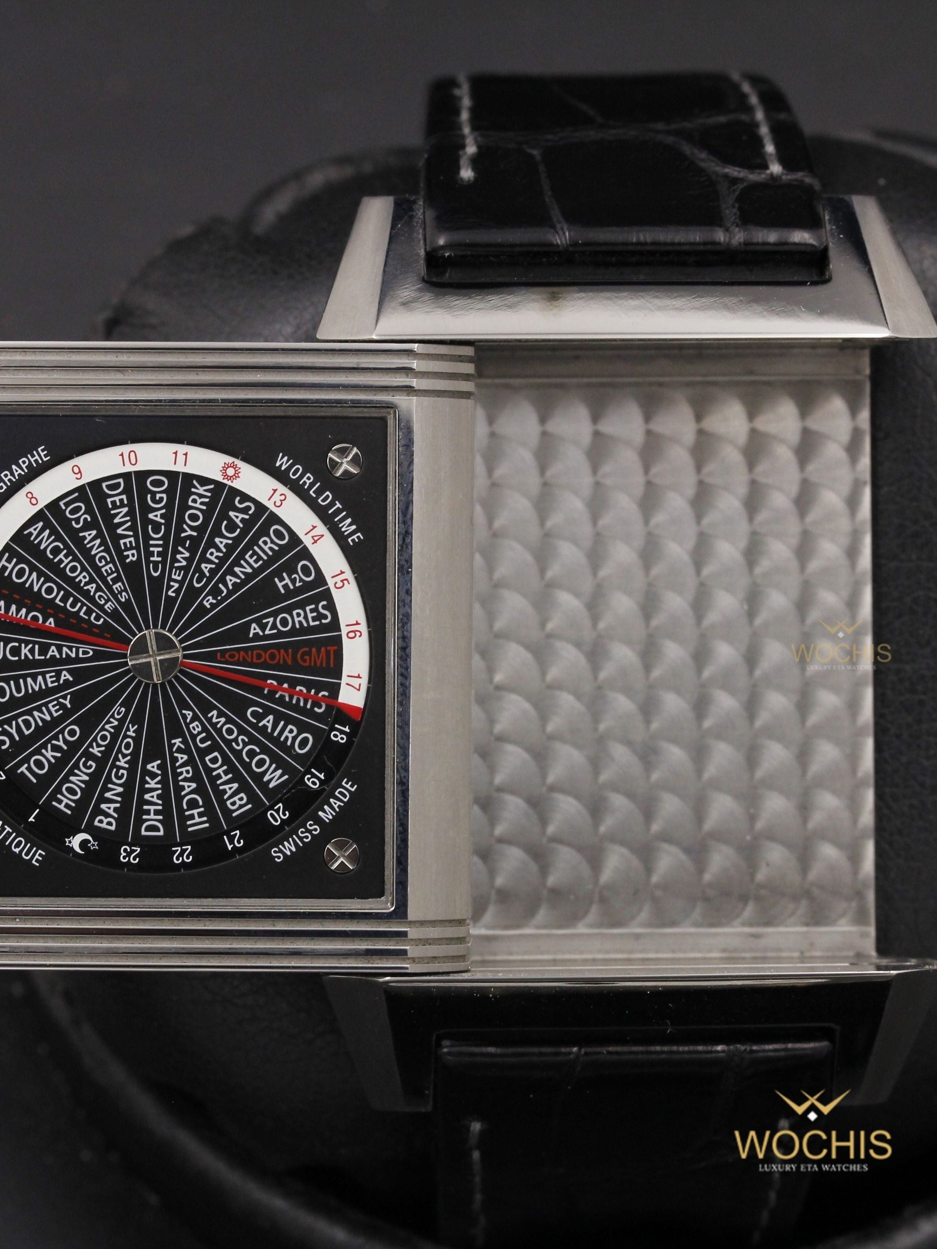 Jaeger Lecoultre Reverso Squadra World Time Chronograph Q702t470-3441 (Titanium - 42 - Black)