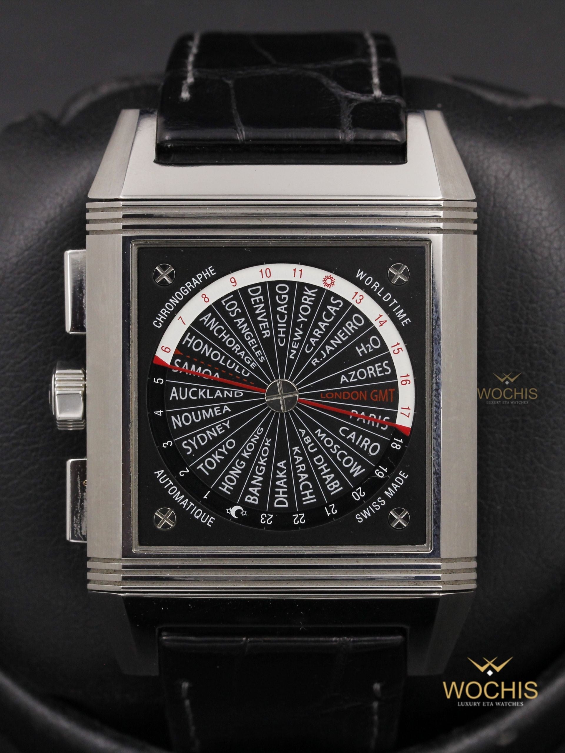 Jaeger Lecoultre Reverso Squadra World Time Chronograph Q702t470-3441 (Titanium - 42 - Black)