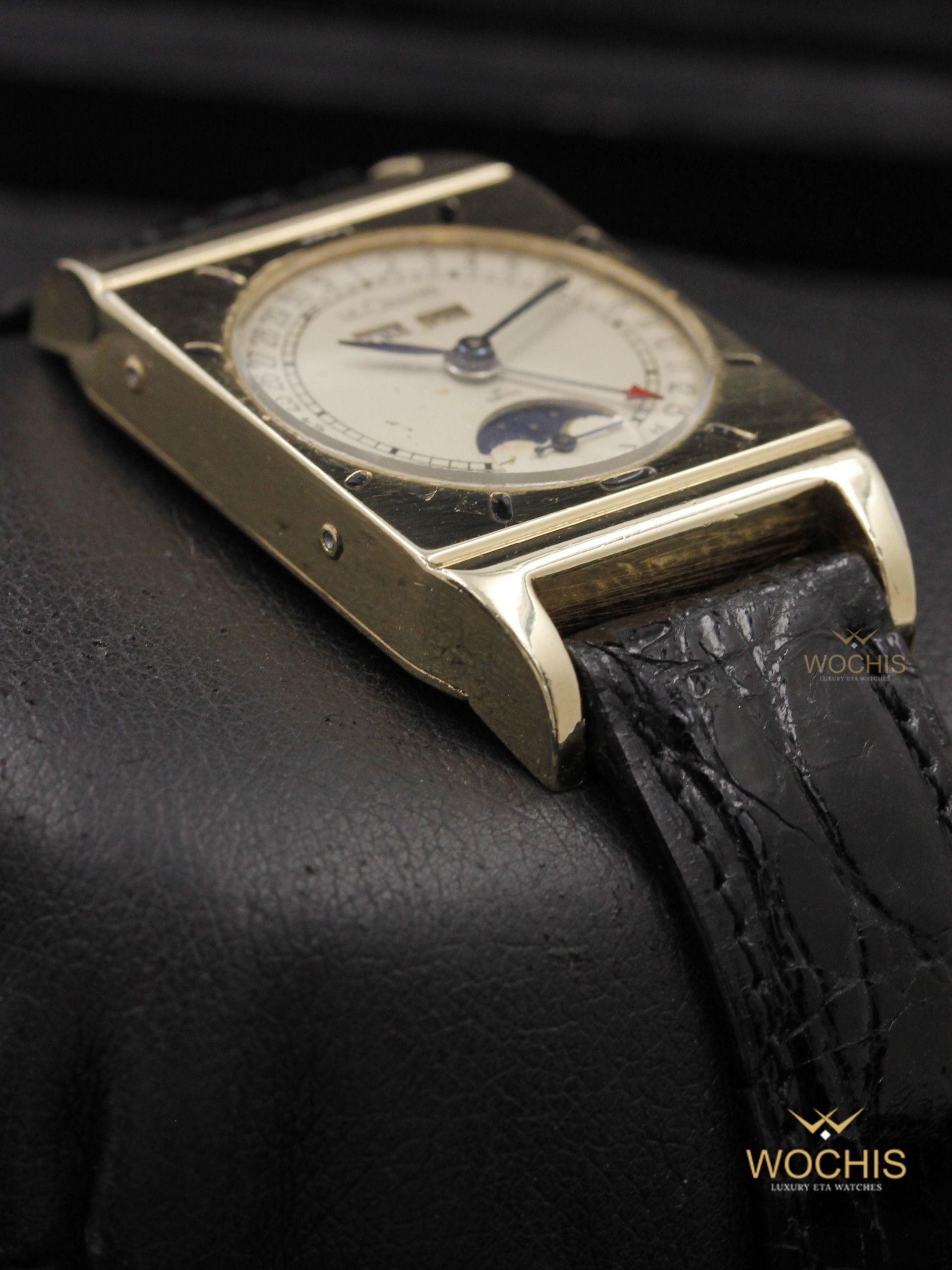 Jaeger LeCoultre Triple Calendar Moonphase-6872 (10kt Gold Plated - 40 - Silver)