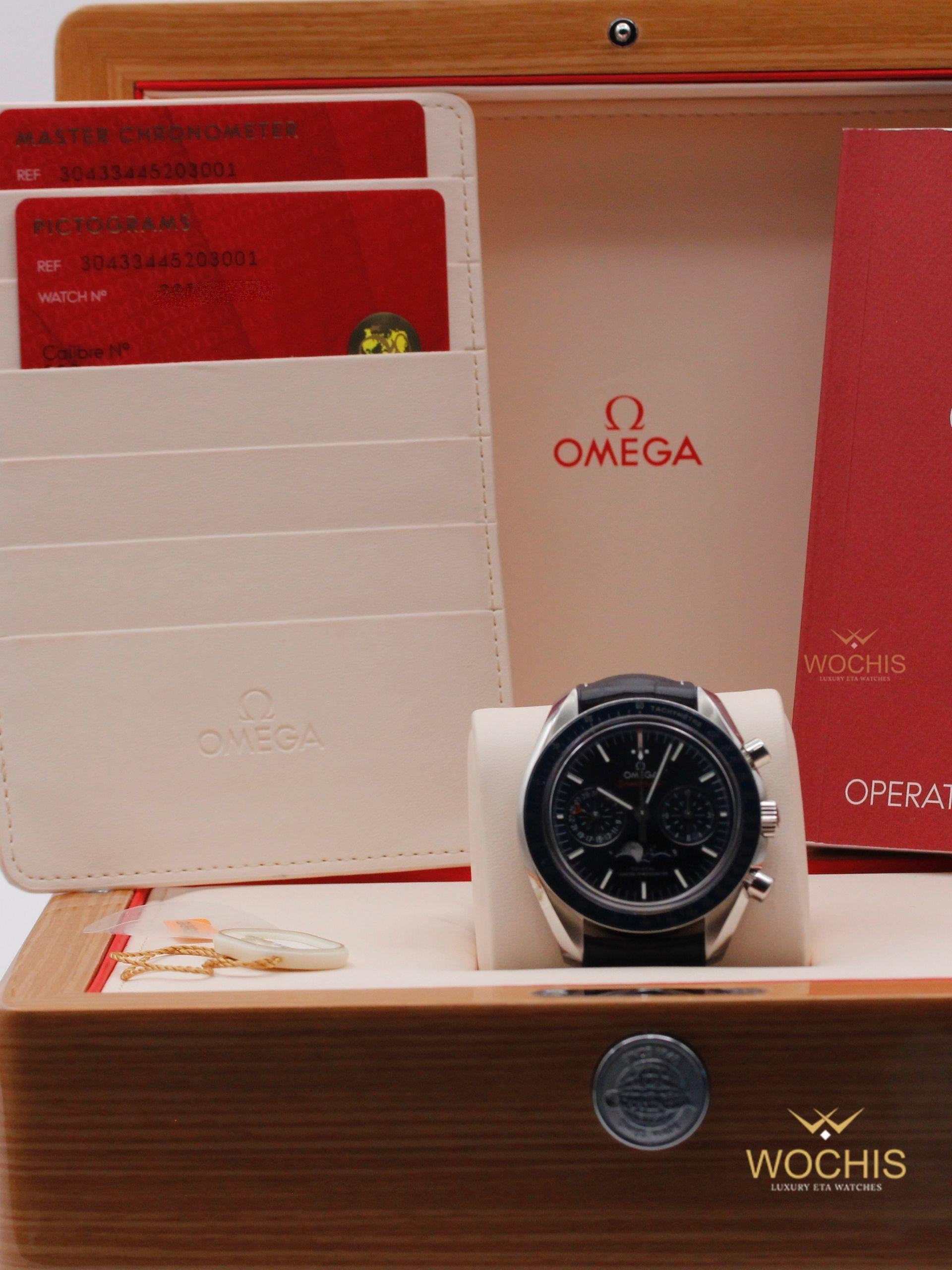 Omega Speedmaster Moonphase 304.33.44.52.03.001-8733 (Stainless Steel - 44 - Blue)